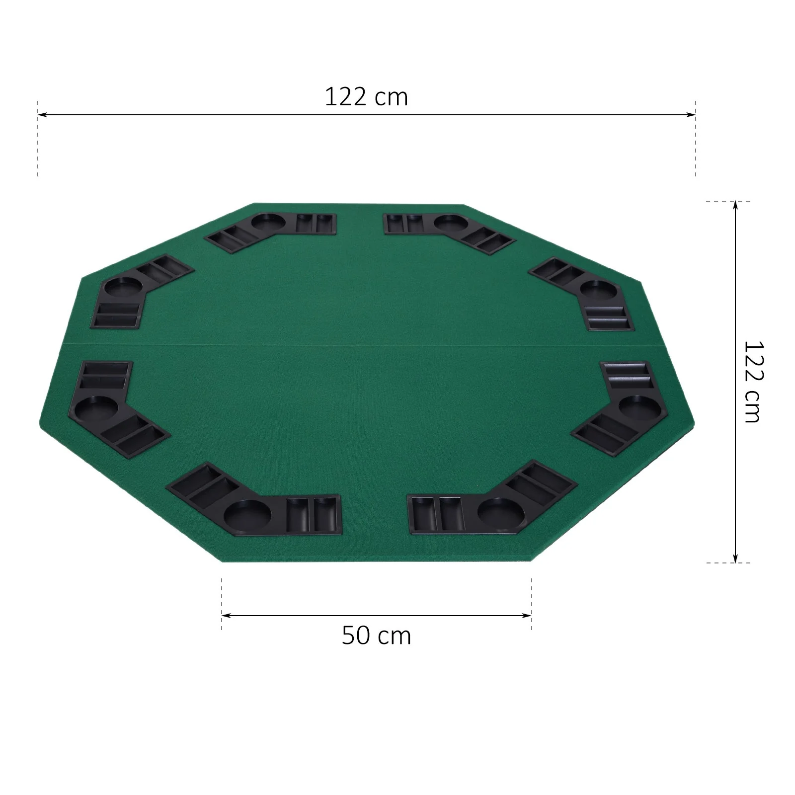 1.2m/48 Inches Foldable Poker Table Top 8 Players Blackjack Tables Casino Chip Trays - Image 3