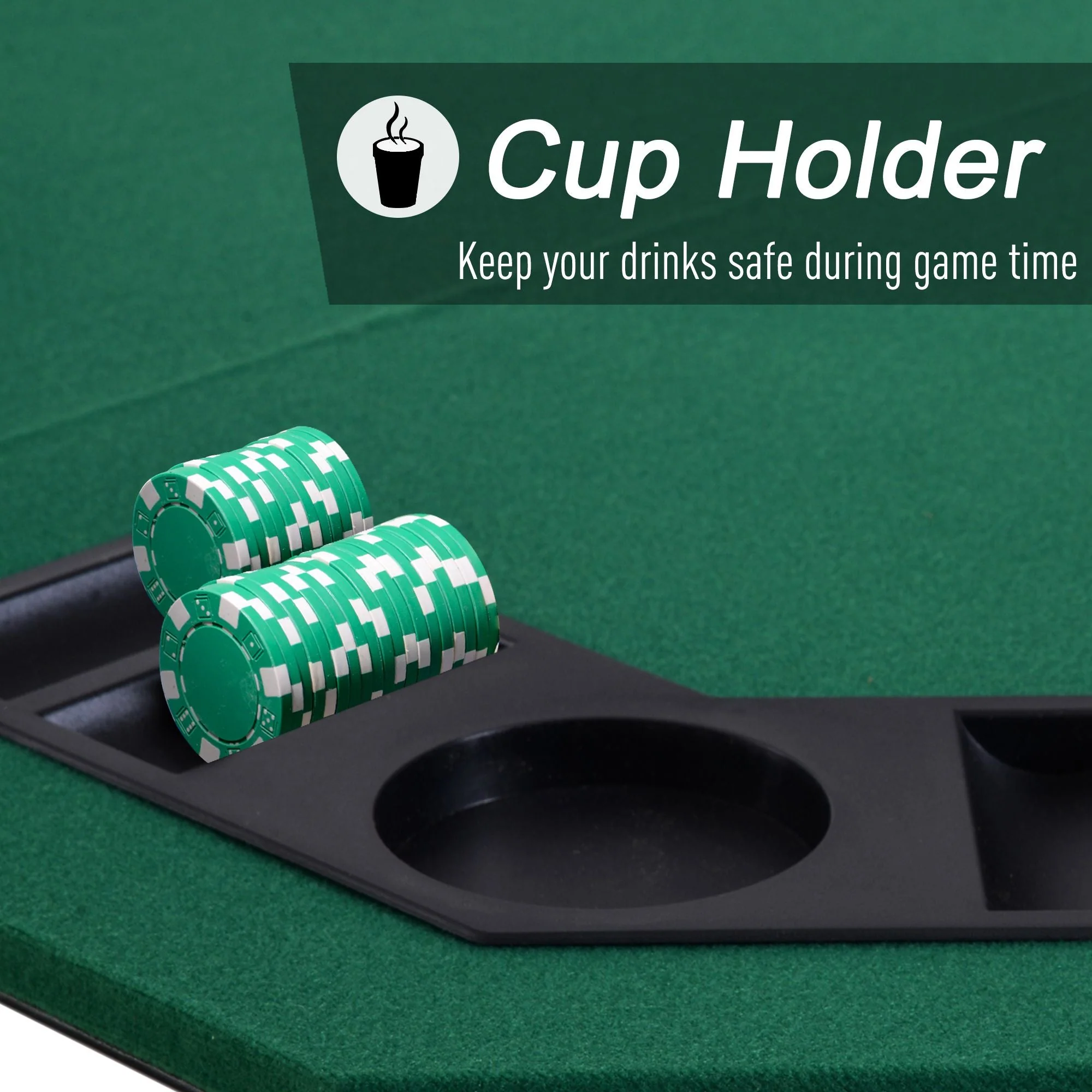 1.2m/48 Inches Foldable Poker Table Top 8 Players Blackjack Tables Casino Chip Trays - Image 4
