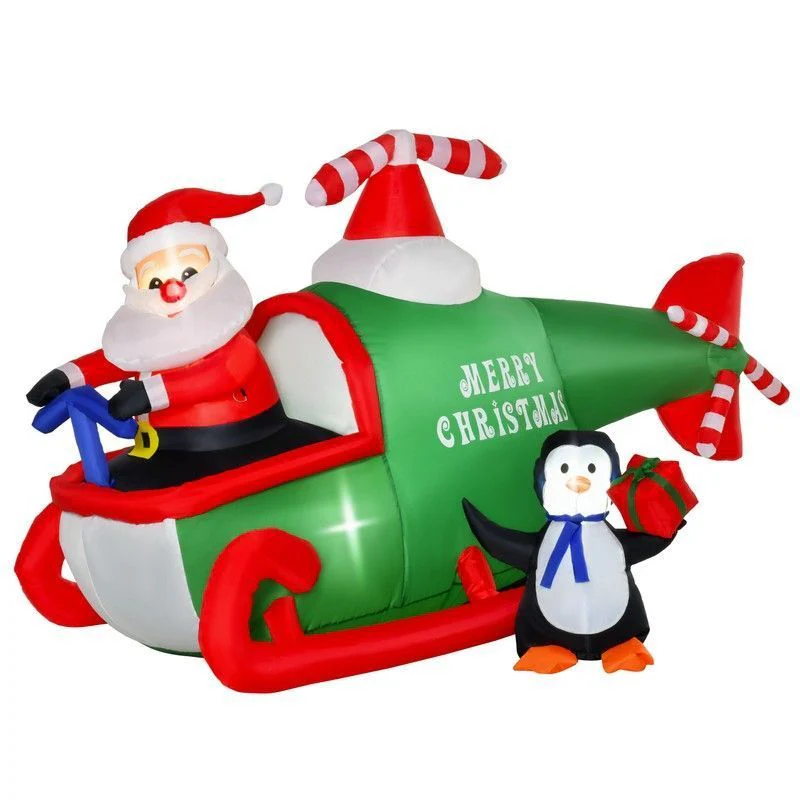 1.2m Christmas Inflatable Decoration w/ Santa Claus Penguin for Holiday Party - Image 2