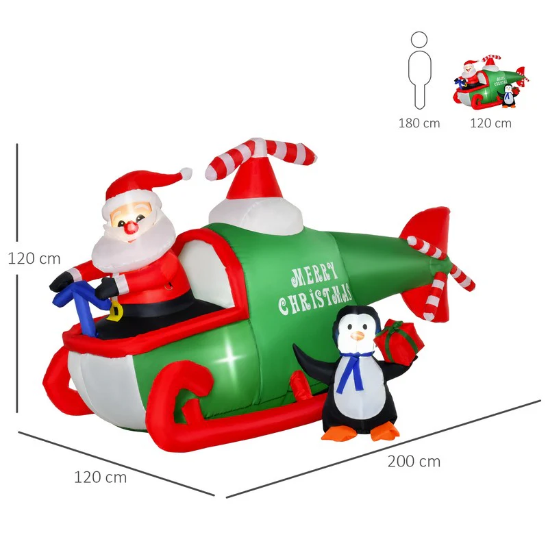 1.2m Christmas Inflatable Decoration w/ Santa Claus Penguin for Holiday Party - Image 3