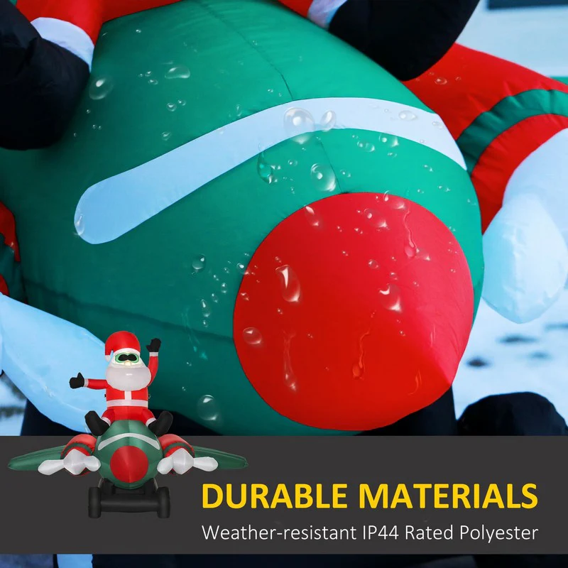 1.6m Christmas Inflatable Santa Claus w/ Plane for Outdoor Indoor Home Garden - Image 5