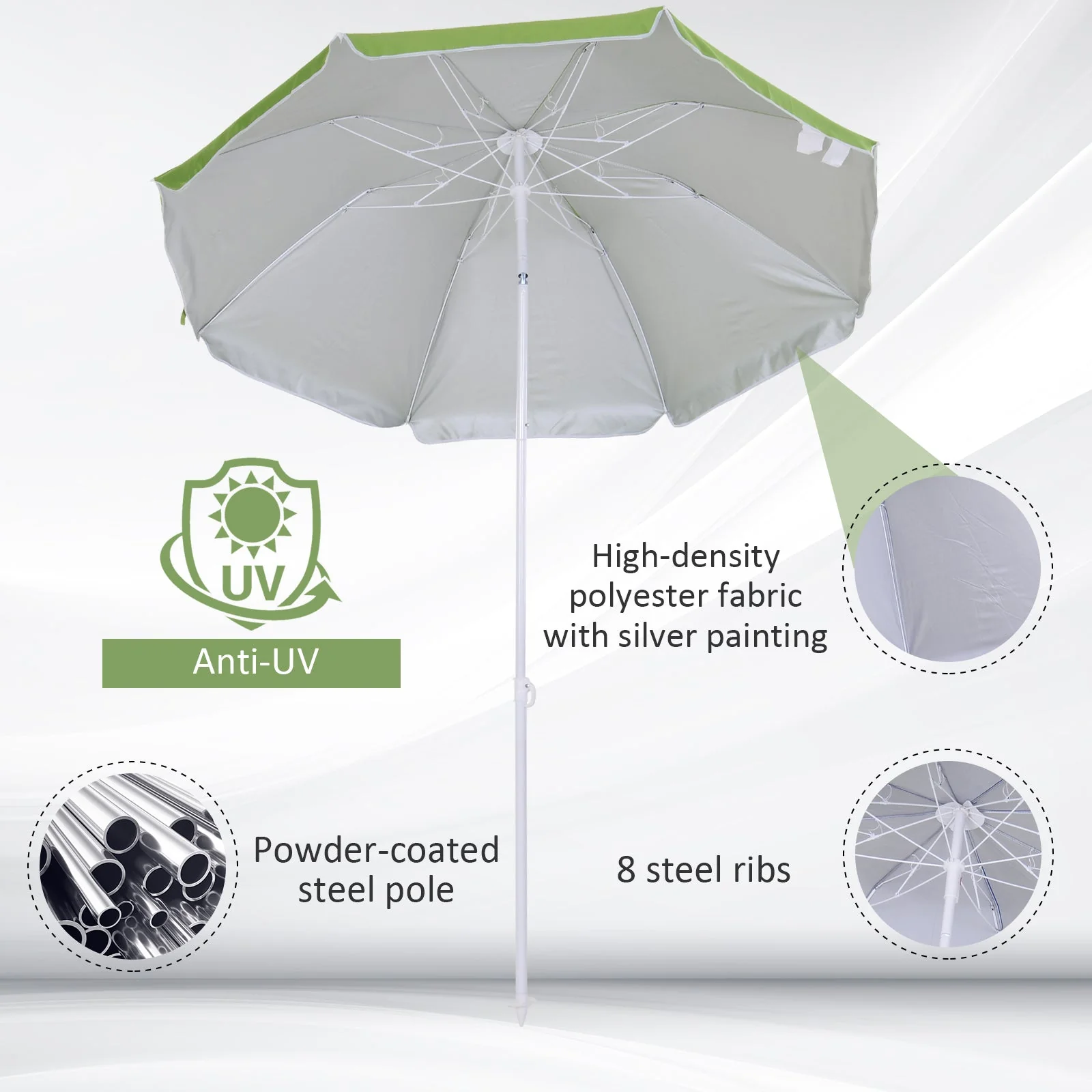 1.7m Beach Umbrella - Image 5