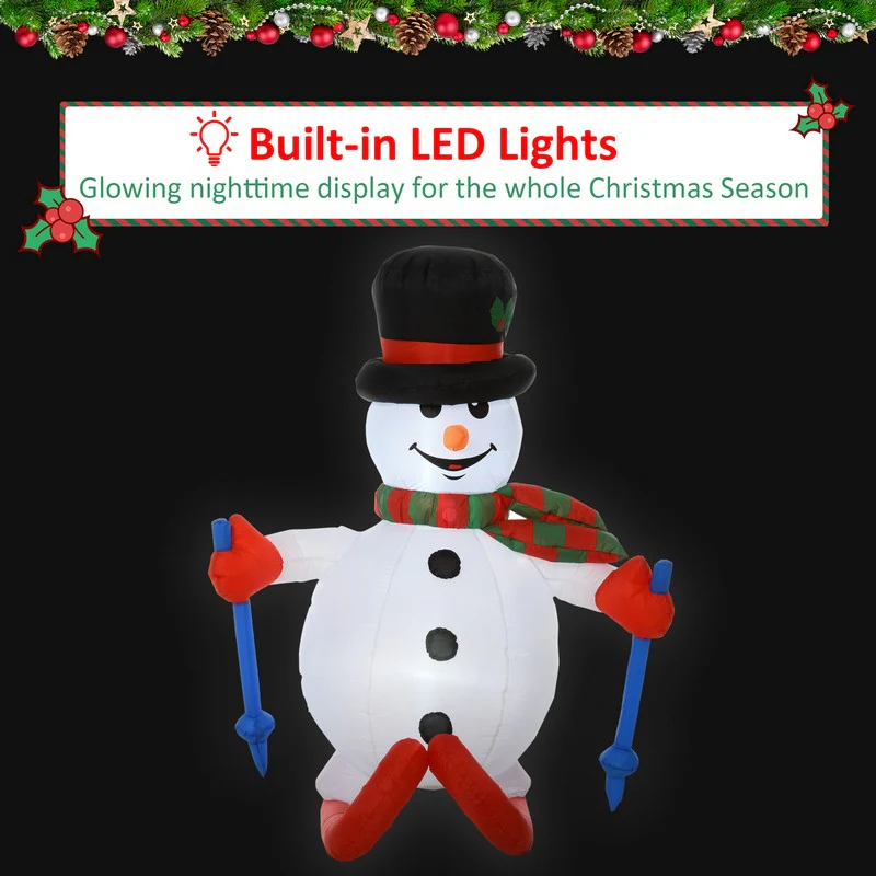 1.7m LED Polyester Snowman Christmas Inflatable - Image 3