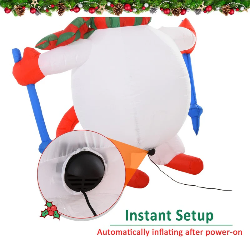 1.7m LED Polyester Snowman Christmas Inflatable - Image 5