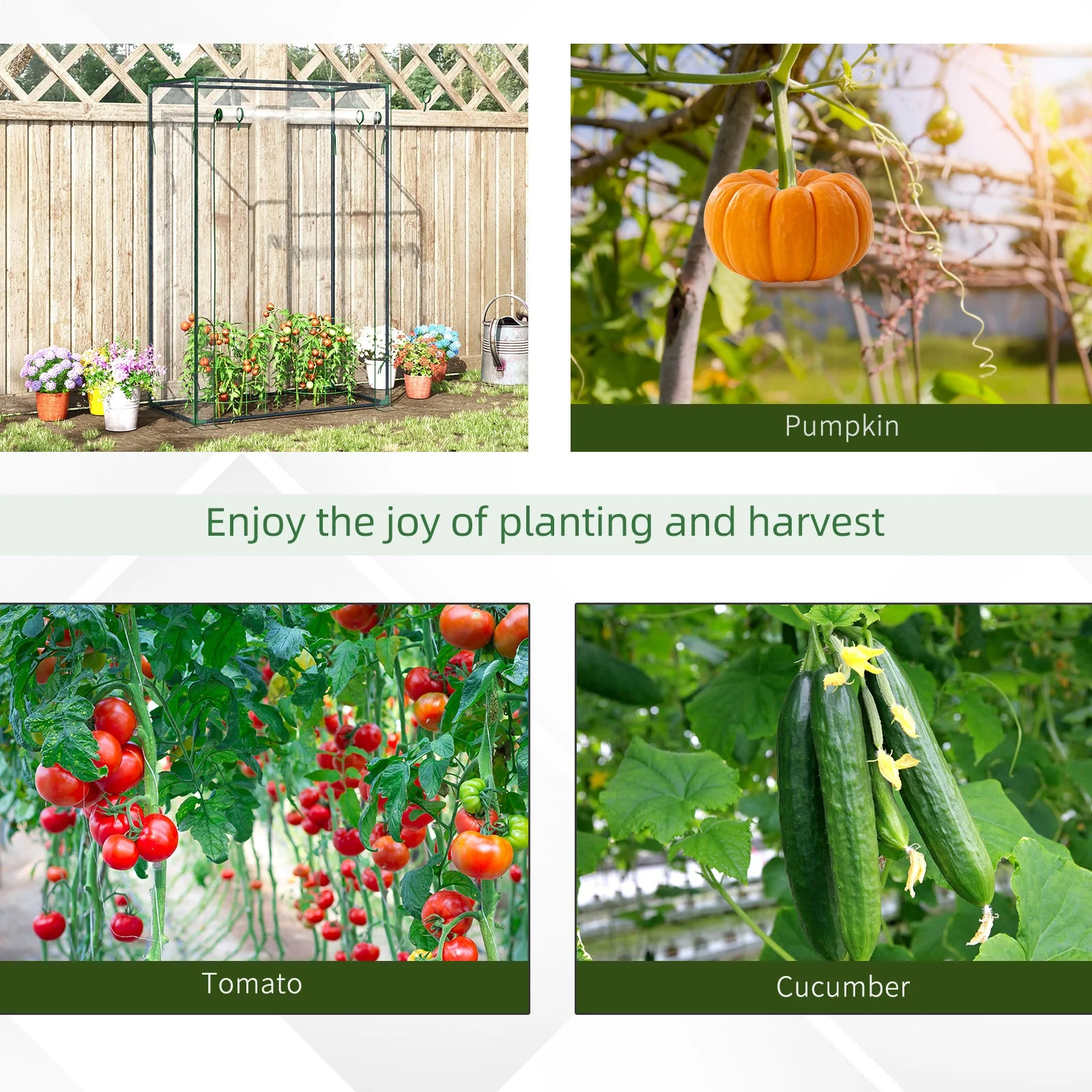 100 x 50 x 150cm Greenhouse Steel Frame PVC Cover with Roll-up Door Outdoor for Backyard - Image 6