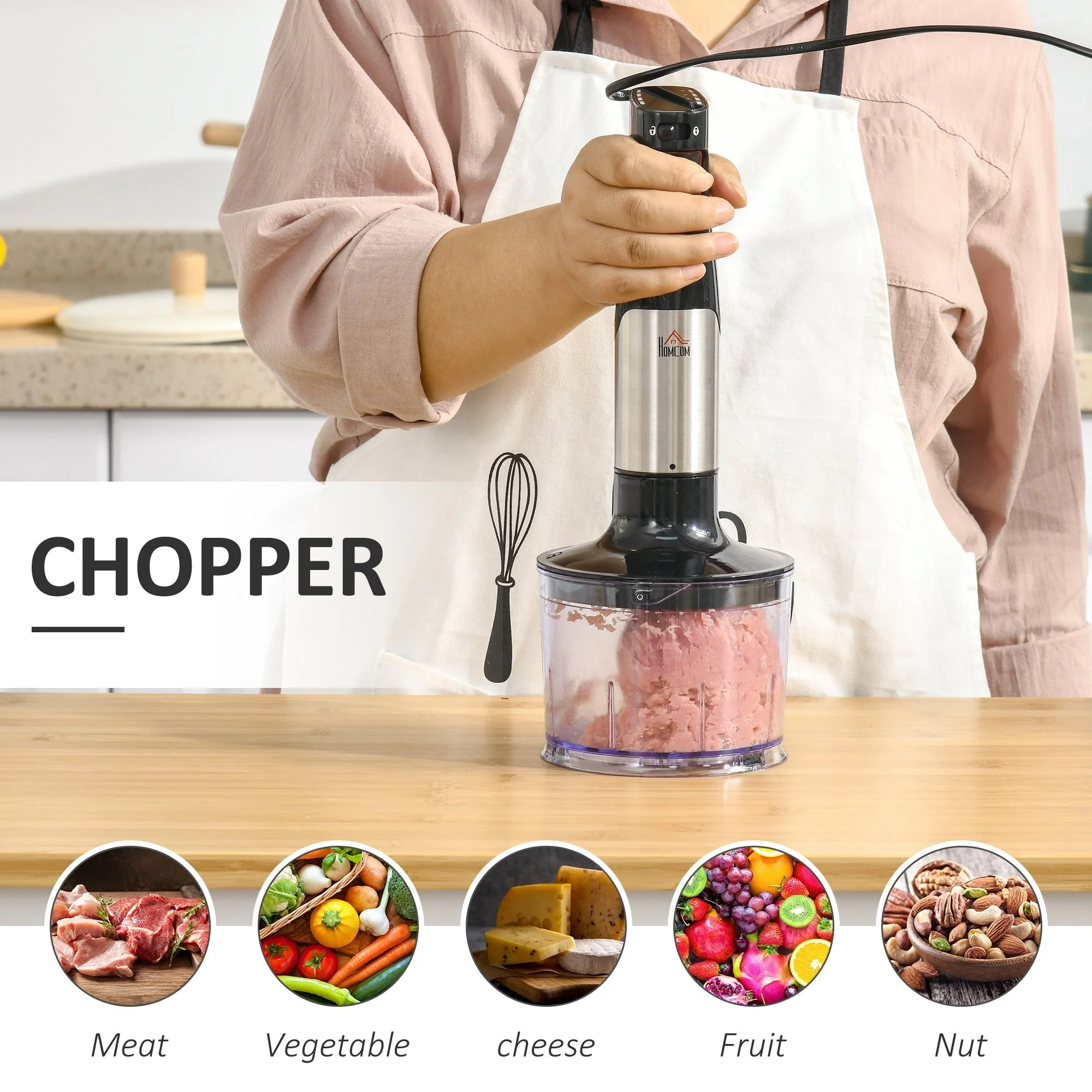 1000W 800ml Multi Speed Hand Blender Black - Image 6