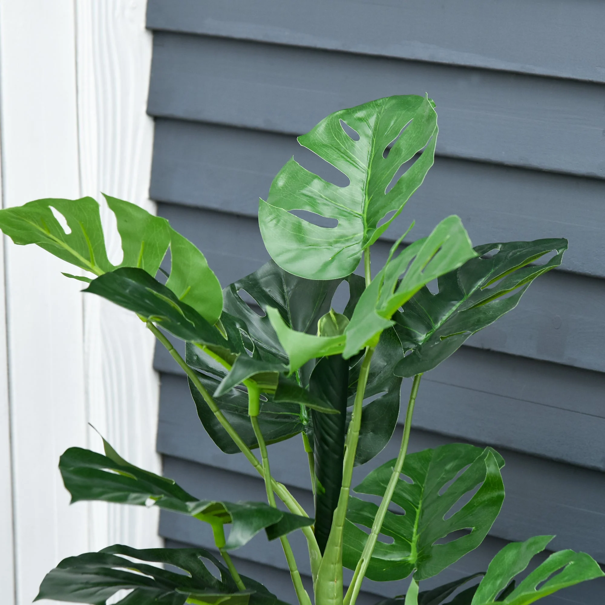 100cm/3.3FT Artificial Monstera Tree Decorative Cheese Plant 21 Leaves with Nursery Pot - Image 7