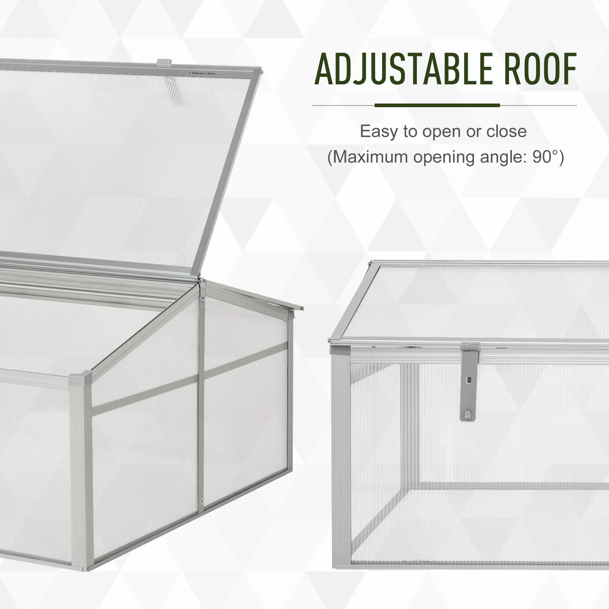 100L x 100W x 48H cm PC Board Greenhouse Adjustable Roof Grow House -Transparent - Image 4