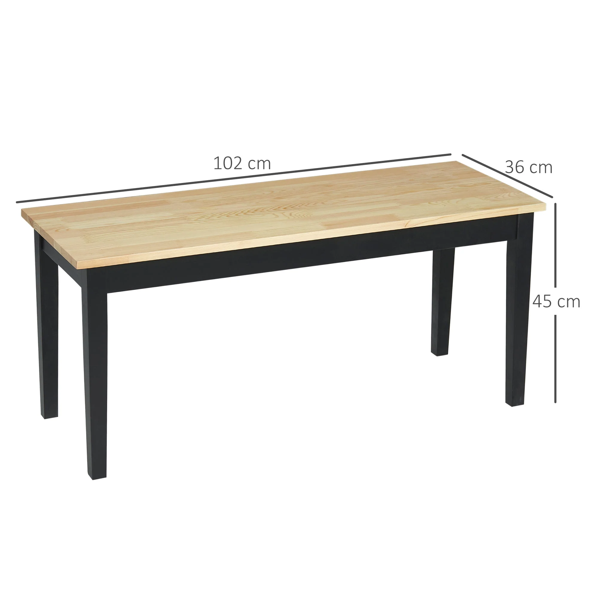 102 cm Wood Dining Bench for 2 People - Image 3