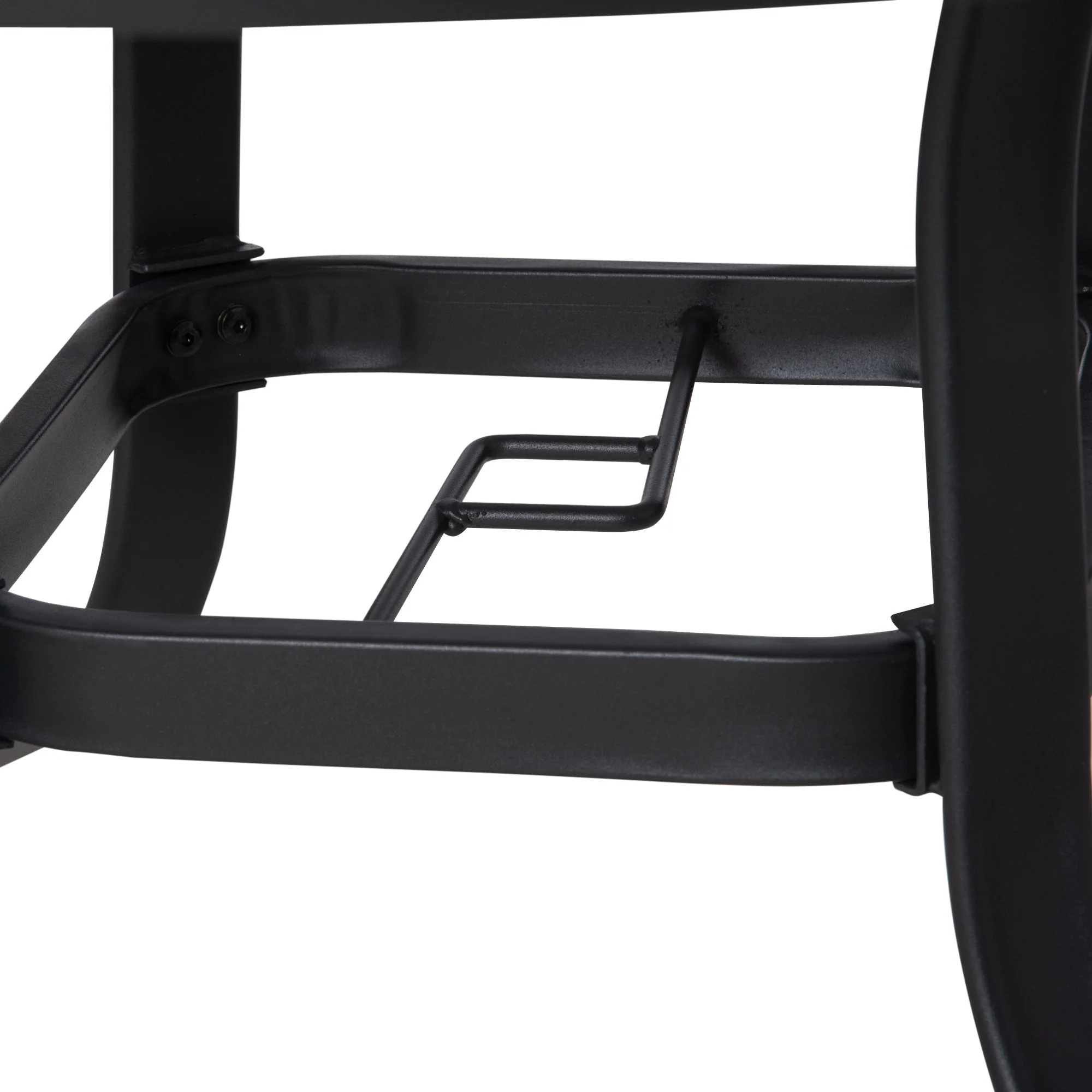 106cm Round Garden Dining Table with Parasol Hole Tempered Glass Top Steel Frame - Image 9
