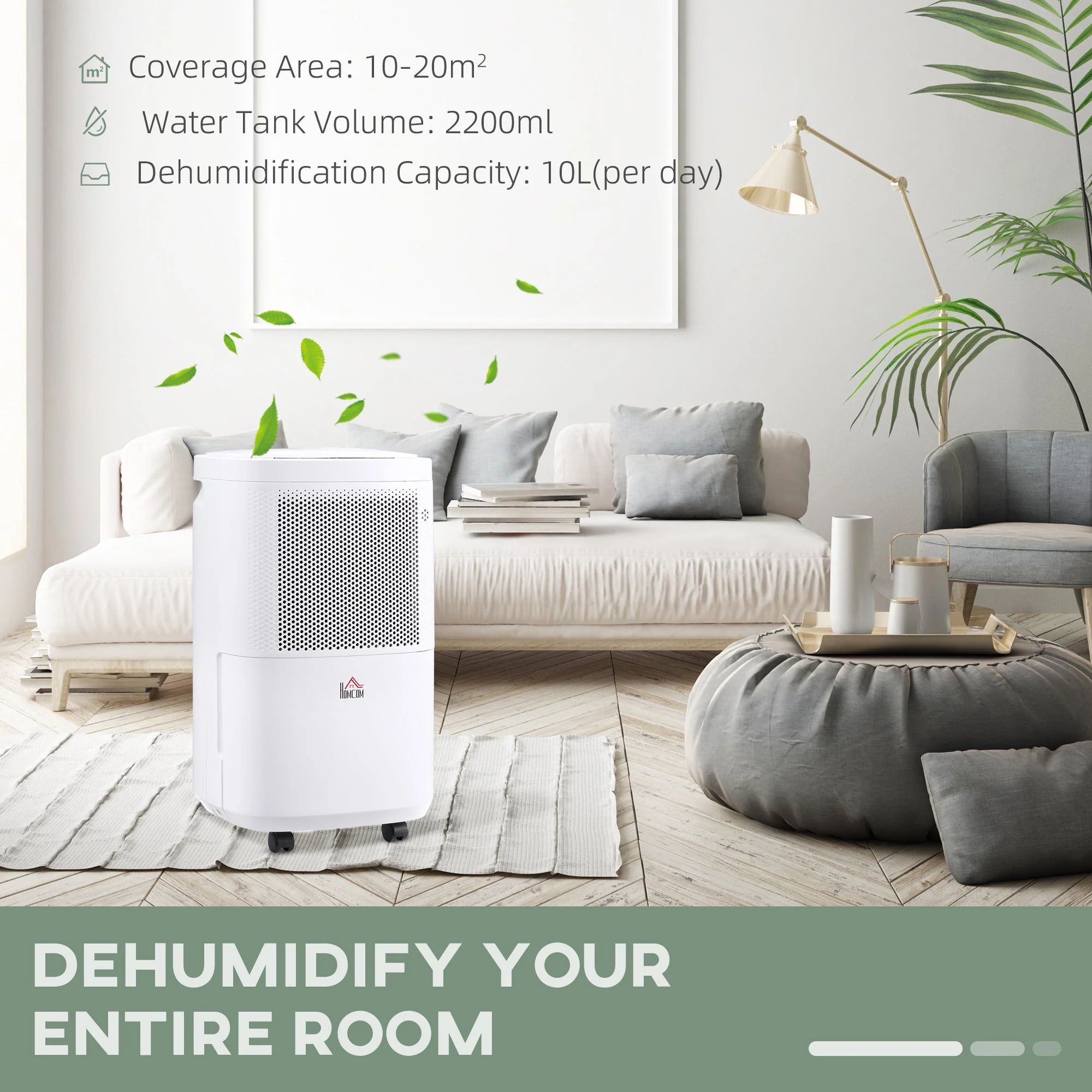 10L/Day 2200ML Portable Quiet Dehumidifier with WiFi Smart App Control - Image 4