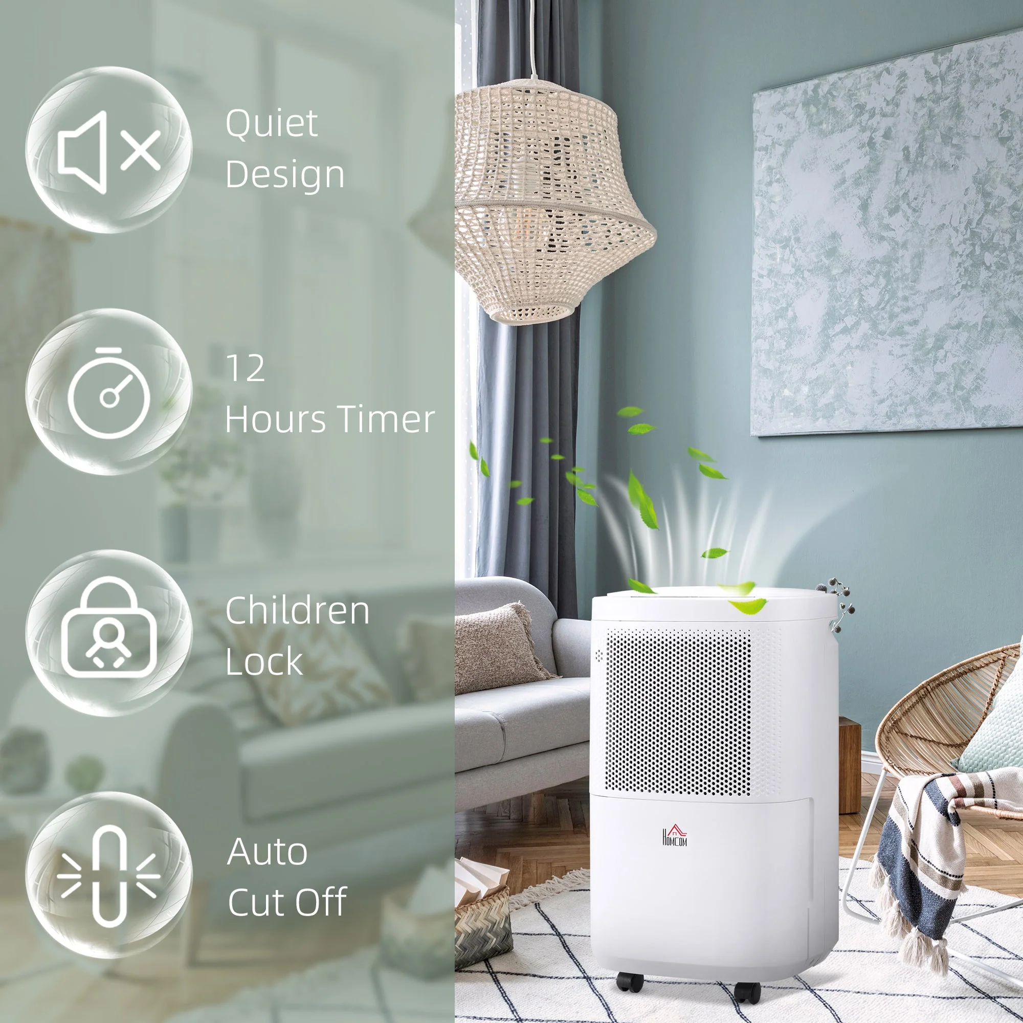 10L/Day 2200ML Portable Quiet Dehumidifier with WiFi Smart App Control - Image 8