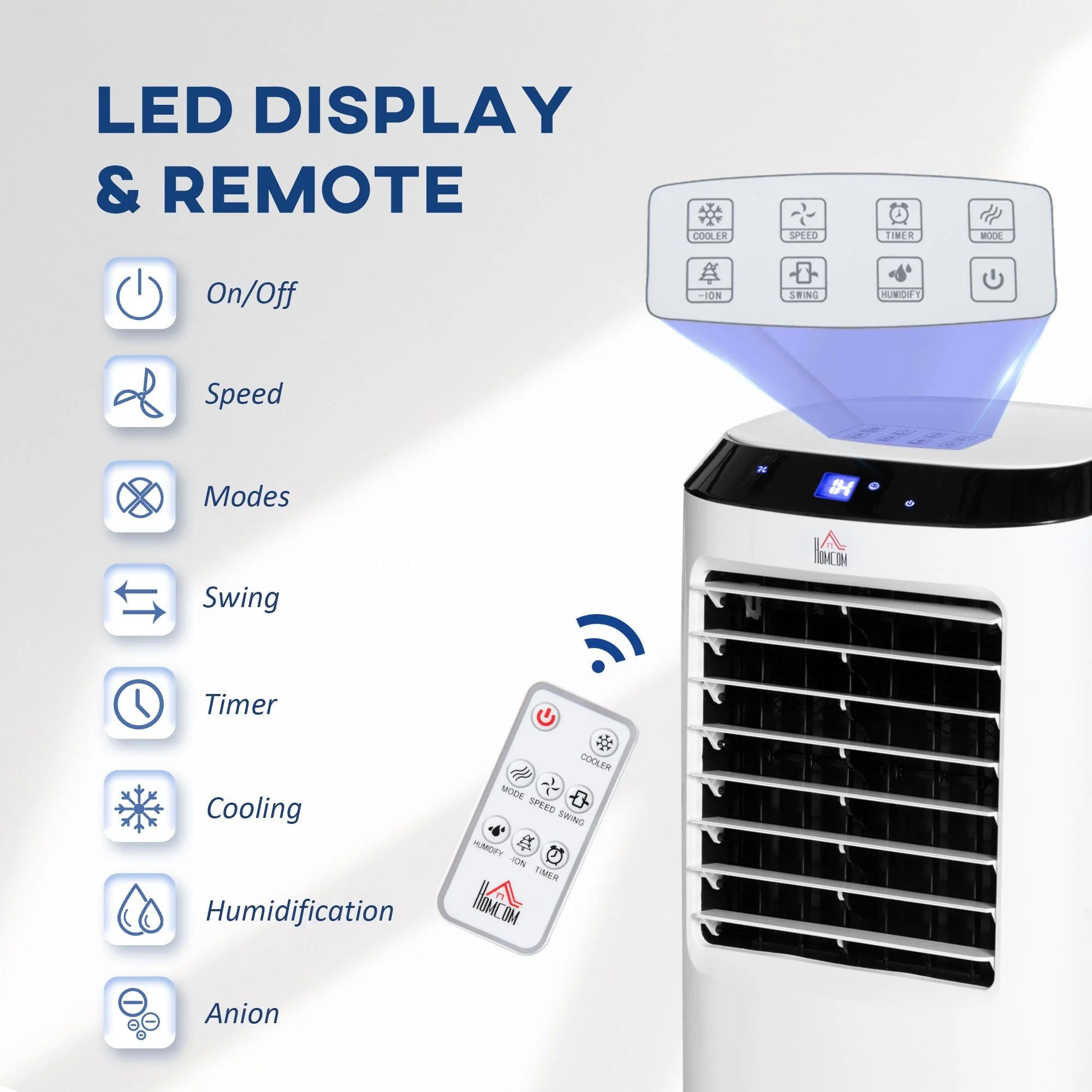 10L Multifunction Three Speed Air Cooler With Remote Control White - Image 5