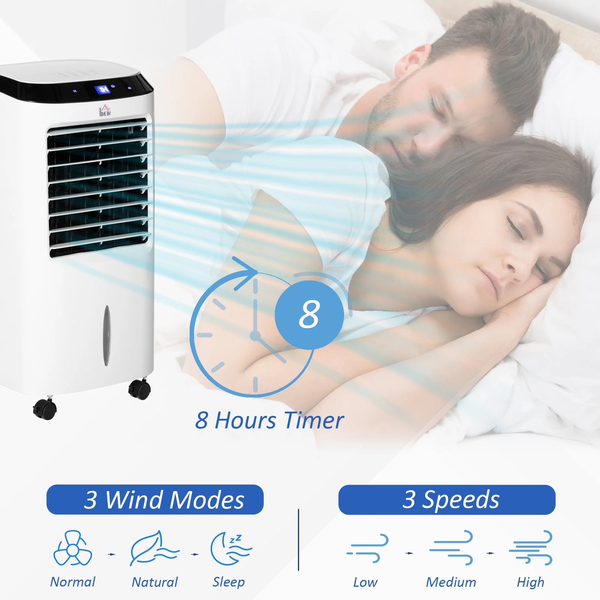 10L Multifunction Three Speed Air Cooler With Remote Control White - Image 8