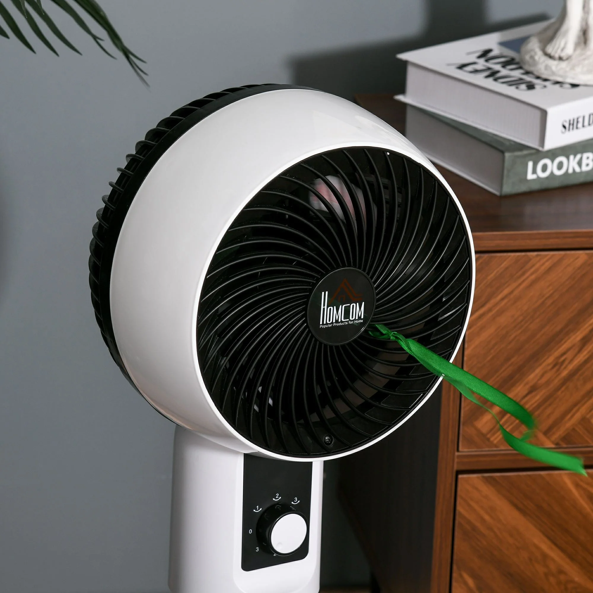 11" Oscillating Three Speed Pedestal Fan Black & White - Image 7