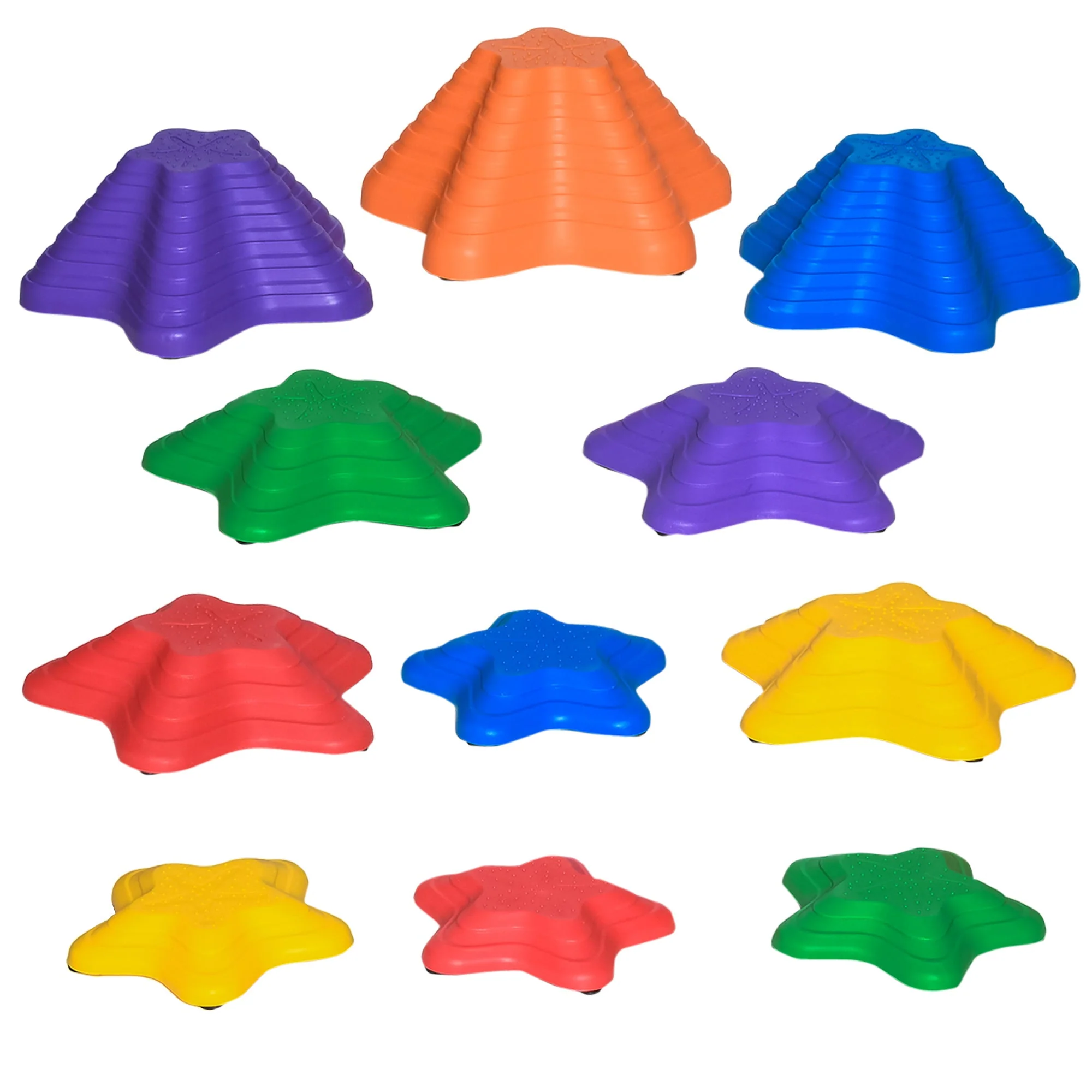 11-Piece Balance Stepping Stones for Kids Starfish Style Non-slip Obstacle Course Stackable Balance Blocks Garden Toys Encourage Toddler Balance Indoor Outdoor - Multicoloured - Image 2