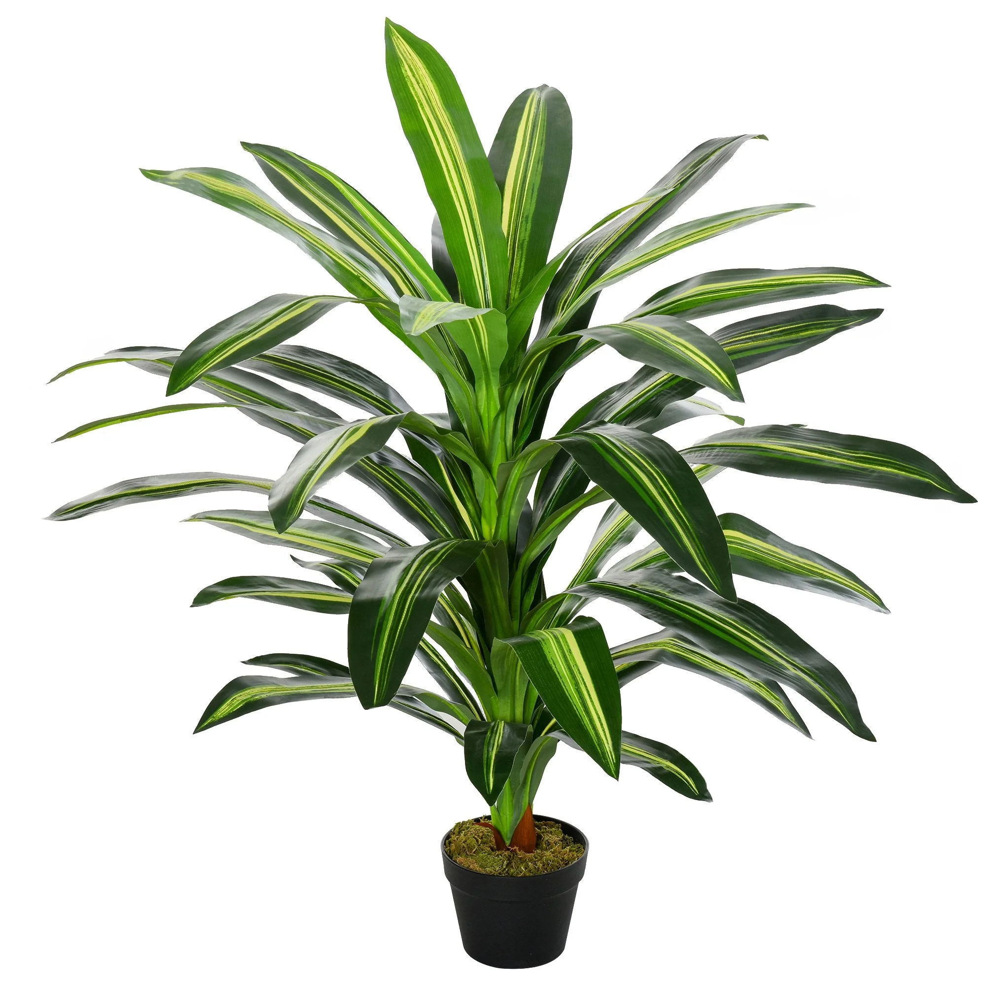 110cm/3.6FT Artificial Dracaena Tree Decorative Plant 40 Leaves with Nursery Pot - Image 2