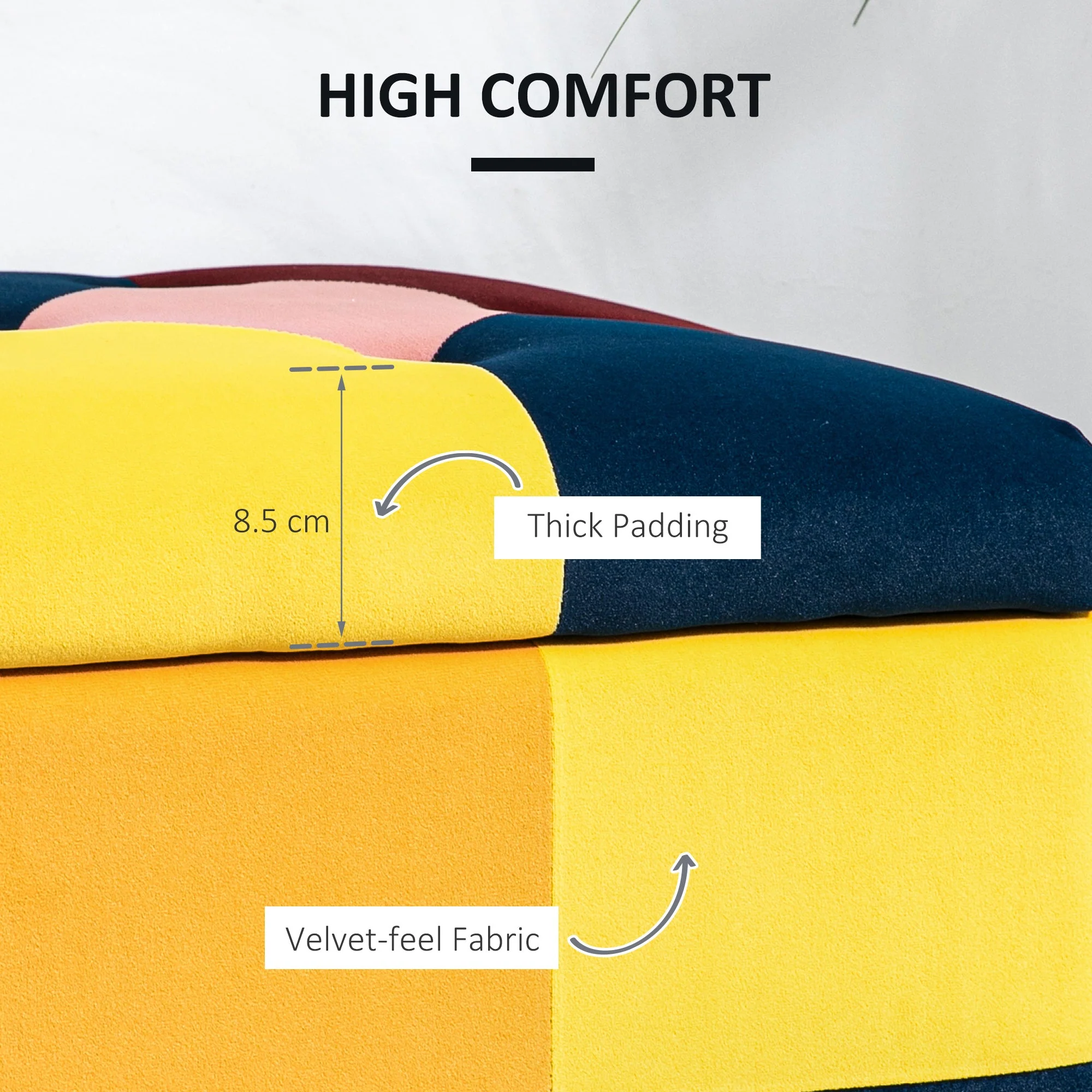 114 x 47 x 47cm Velvet Storage Ottoman - Image 4