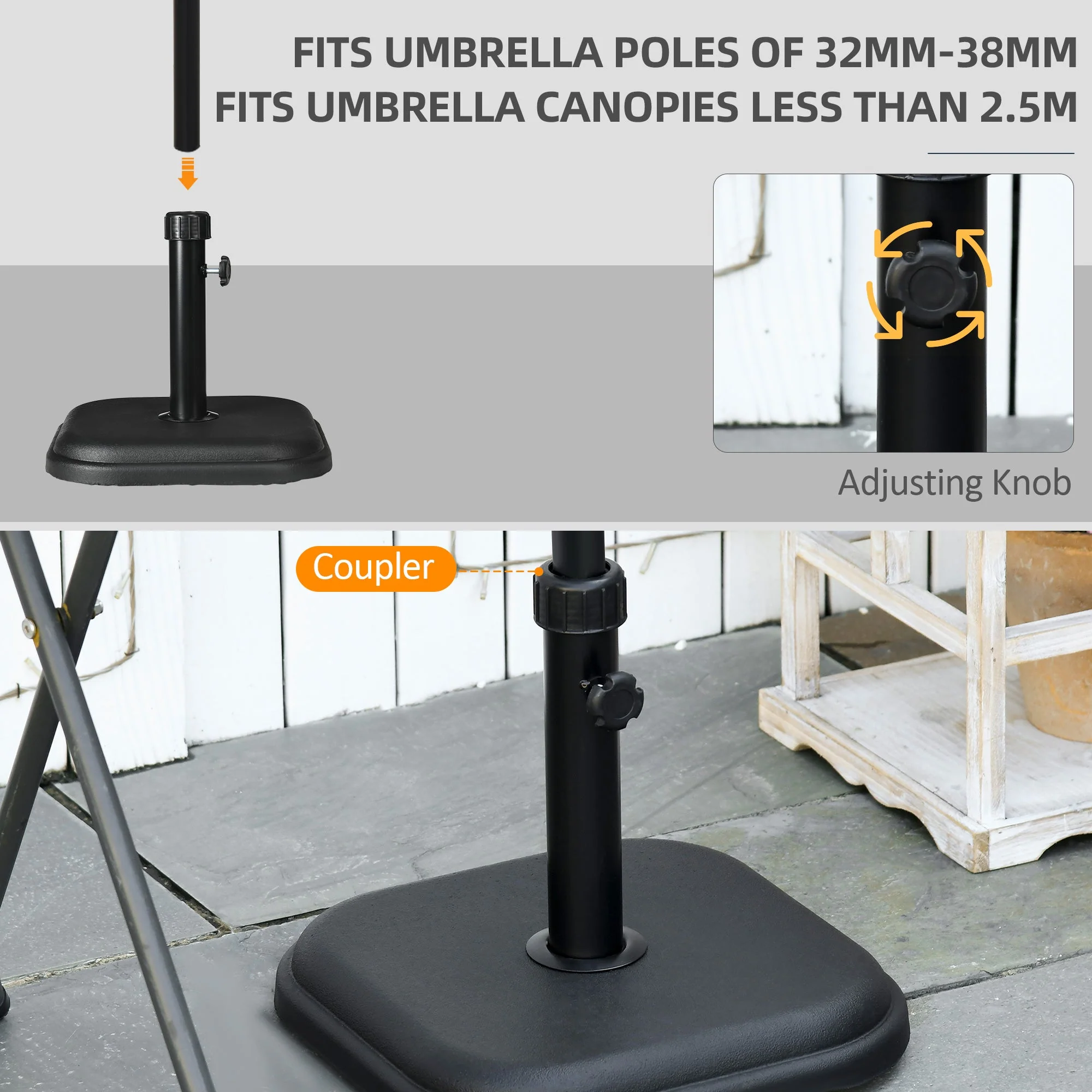 11kg Concrete Garden Parasol Base Holder - Image 4