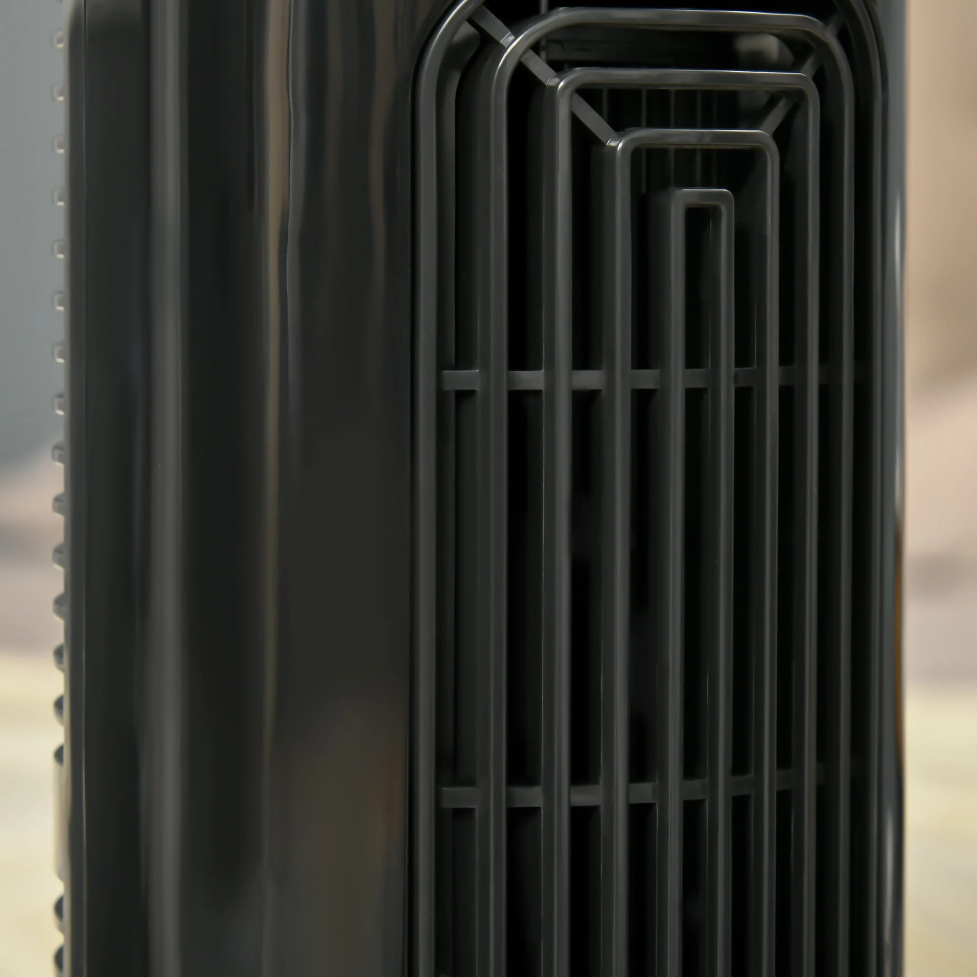 12" Oscillating Three Speed Tower Fan With Timer Black - Image 9