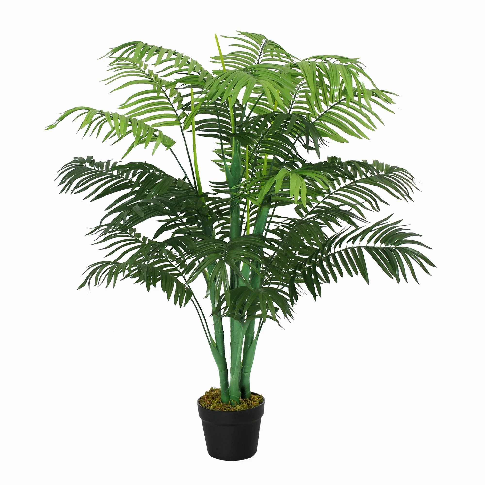 125cm/4FT Artificial Palm Plant Decorative Tree with 18 Leaves Nursery Pot Fake Plastic Indoor Outdoor Home Office Décor - Image 2
