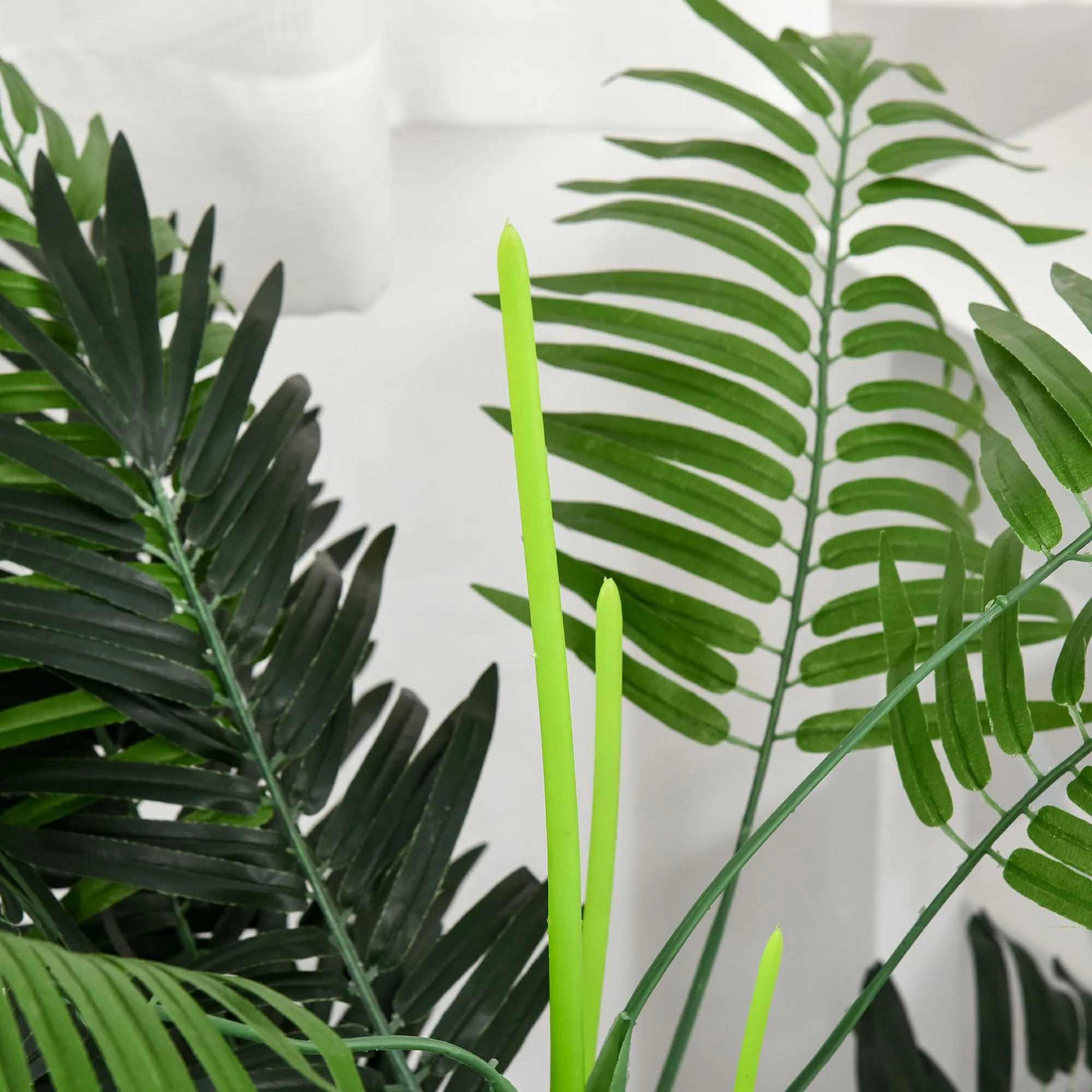 125cm/4FT Artificial Palm Plant Decorative Tree with 18 Leaves Nursery Pot Fake Plastic Indoor Outdoor Home Office Décor - Image 7