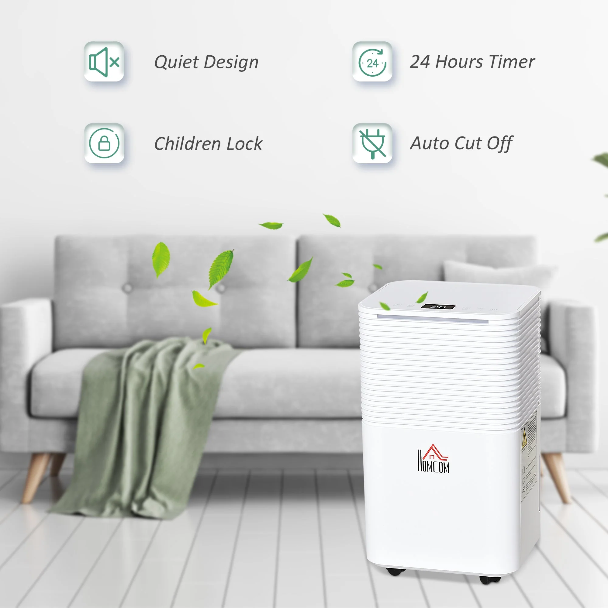 12L/Day 2000ML Portable Electric Quiet Dehumidifier for Home Laundry Room - Image 6