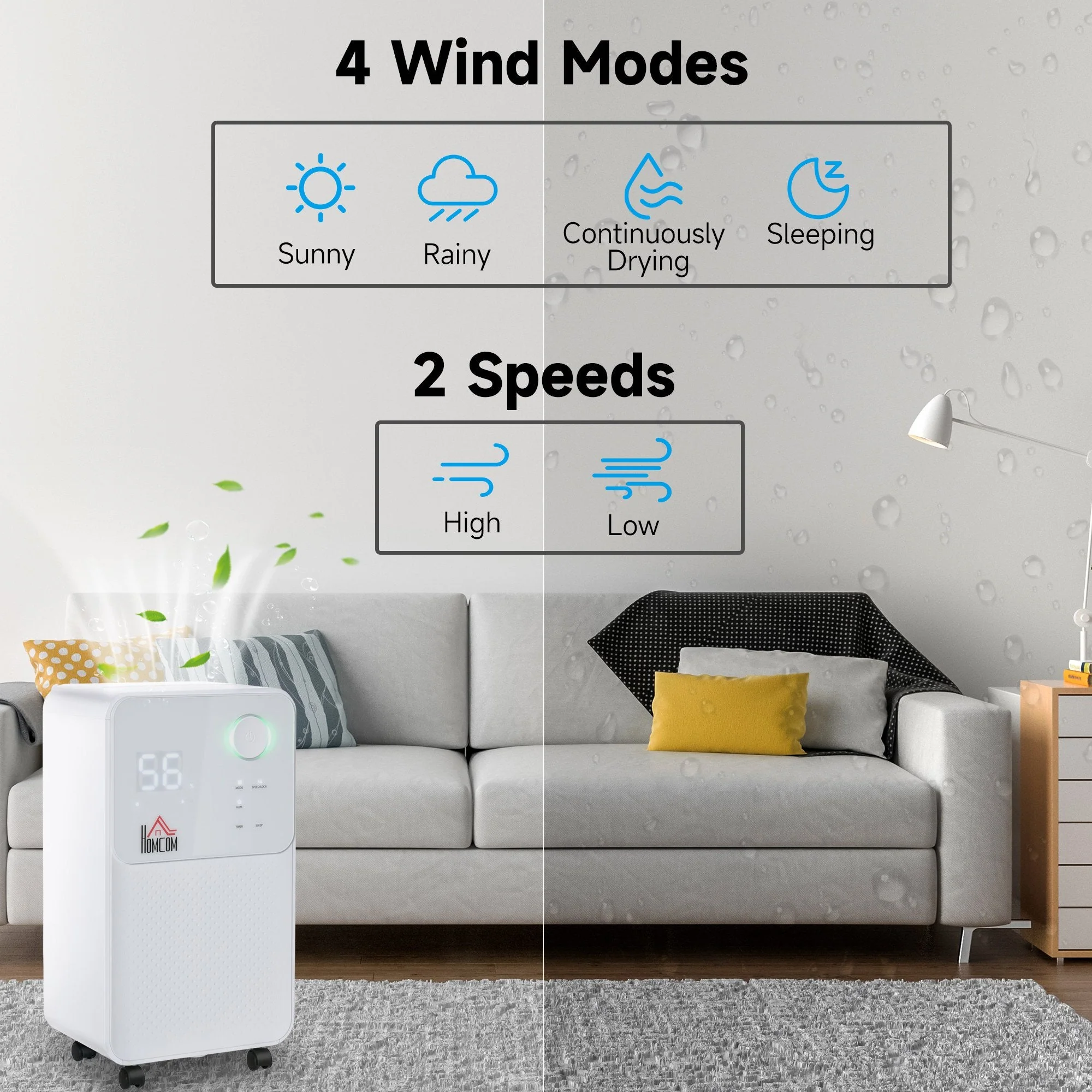 12L/Day 2000ML Portable Quiet Dehumidifier for Home Laundry Room Bedroom Basement - Image 6