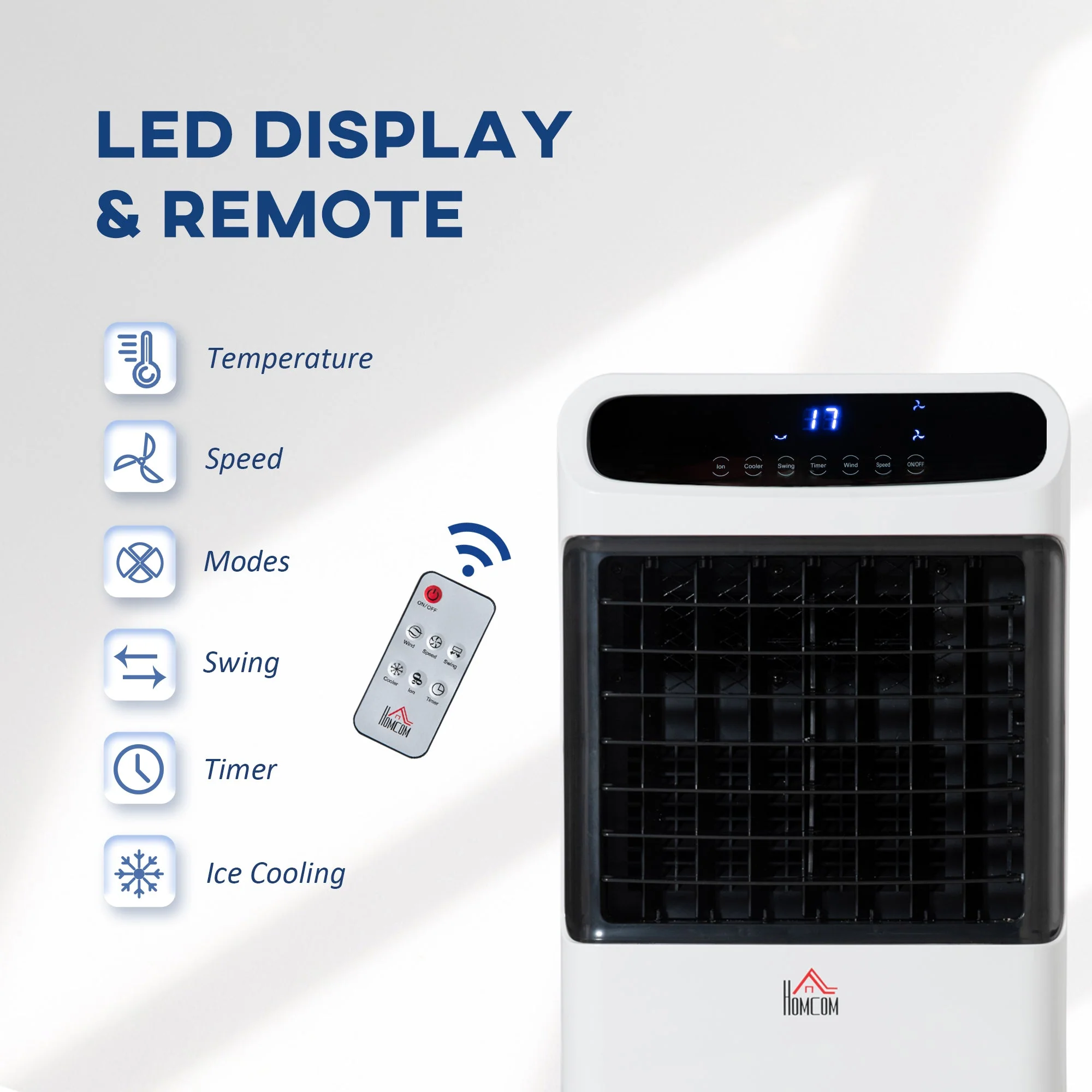 12L Multifunction Three Speed Air Cooler With Remote Control White - Image 4