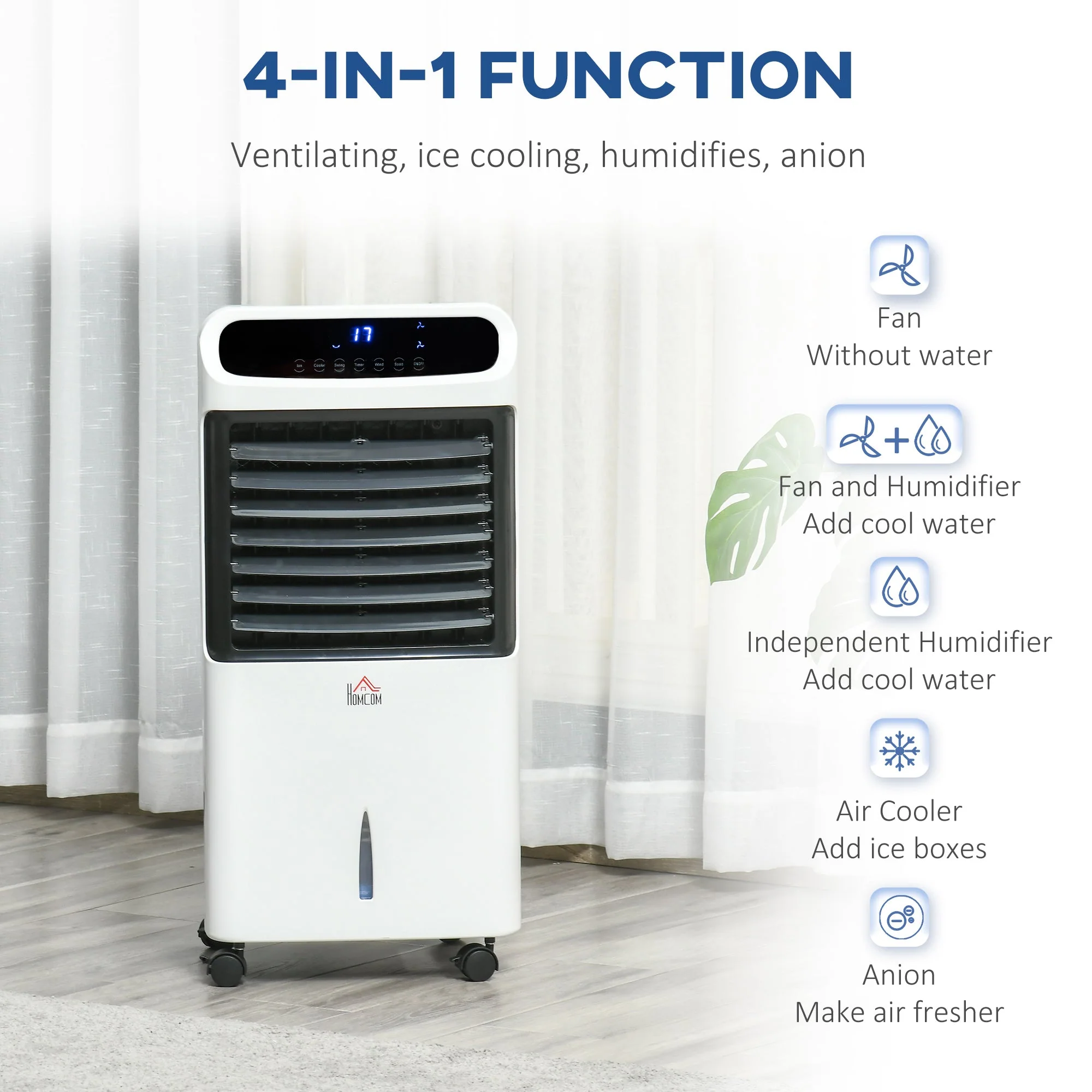 12L Multifunction Three Speed Air Cooler With Remote Control White - Image 6