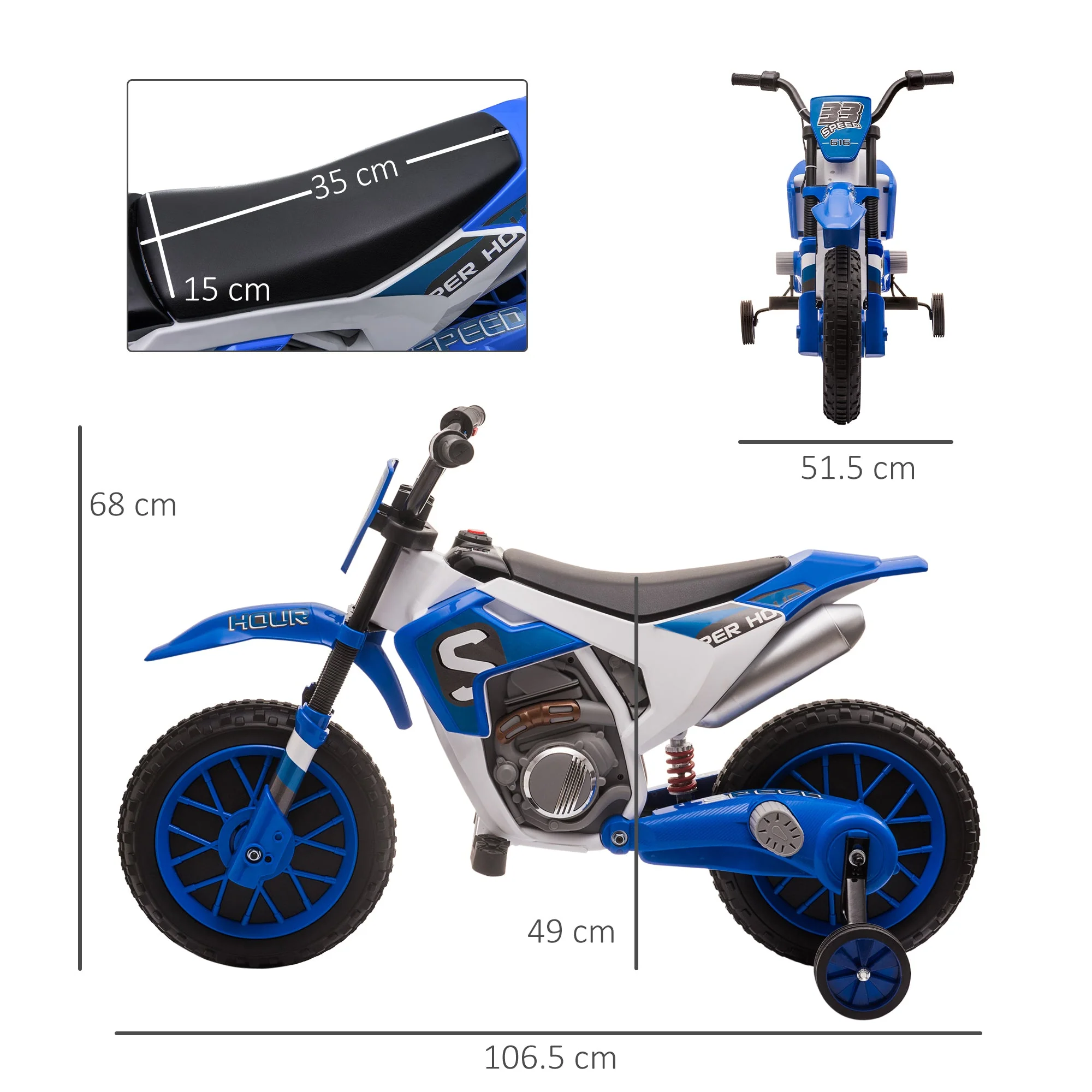 12V Kids Electric Motorcycle Ride-On - Image 3