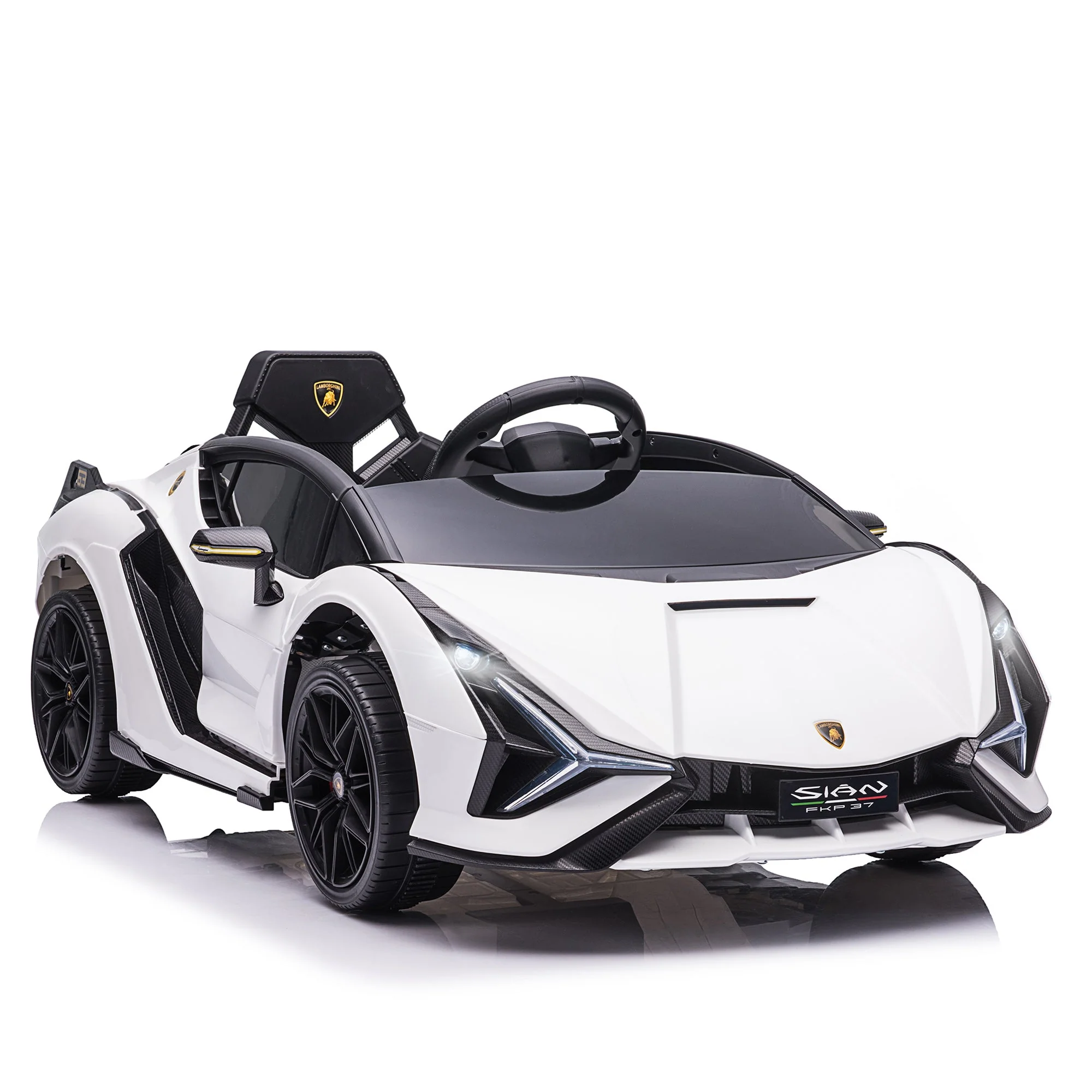 12V Kids Electric Ride On Car 2 Motors Licensed Toy Car with Remote Control Music Lights MP3 for 3-5 Years White - Image 2