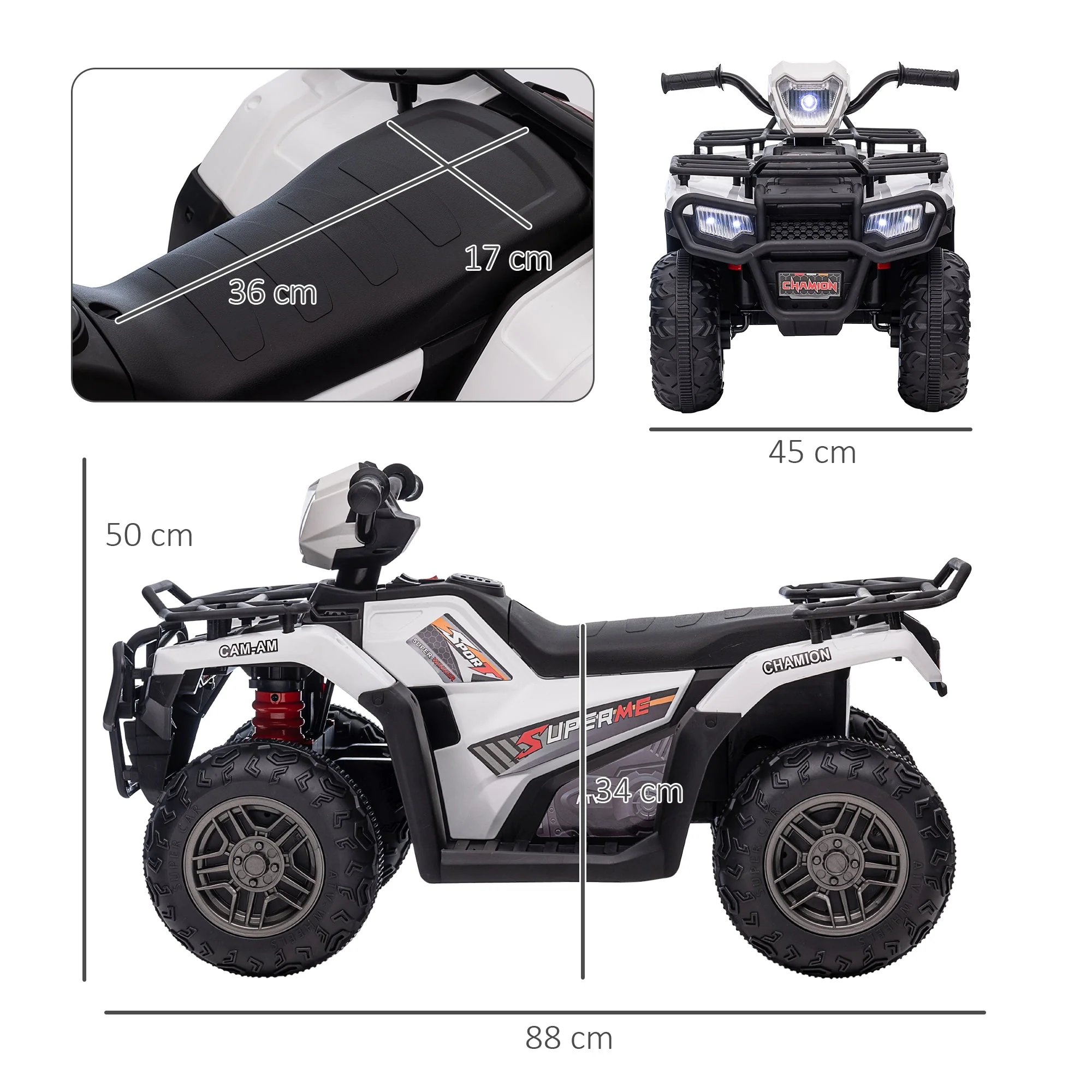 12V Kids Quad Bike with Forward Reverse Functions - Image 3