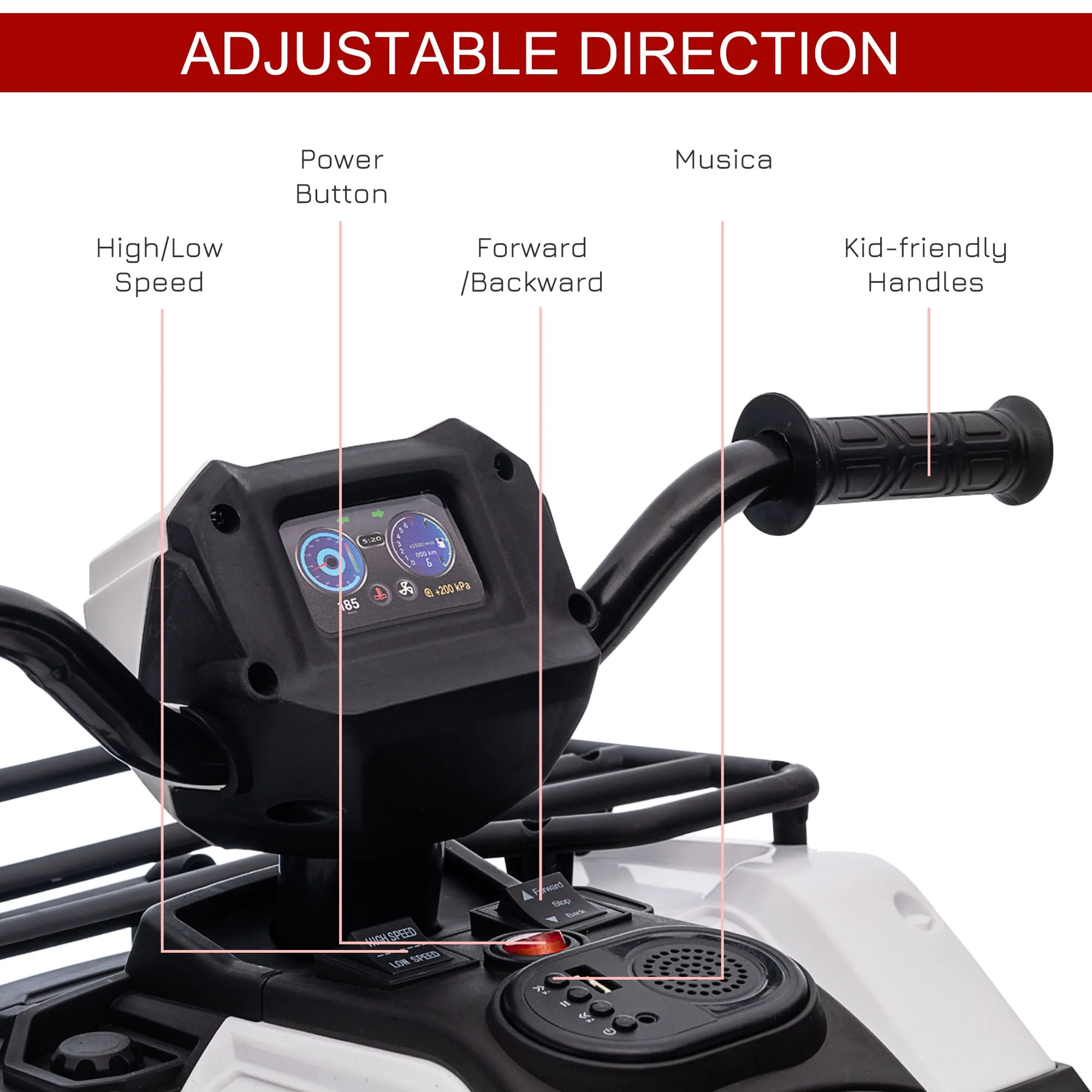 12V Kids Quad Bike with Forward Reverse Functions - Image 5