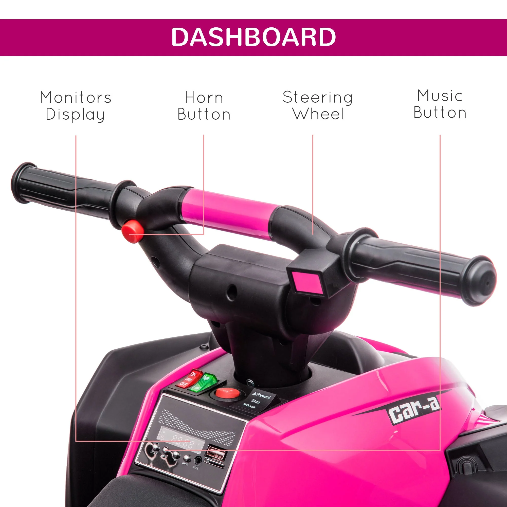 12V Quad Bike with Forward Reverse Functions - Image 6