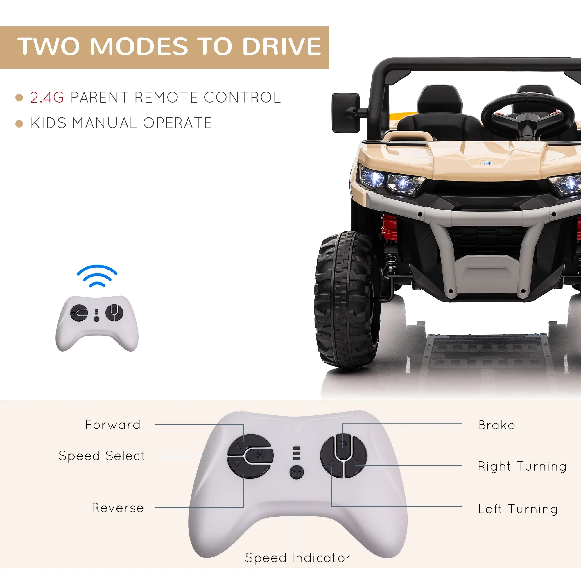 12V Two-Seater Kids Electric Ride-On Car - Image 6
