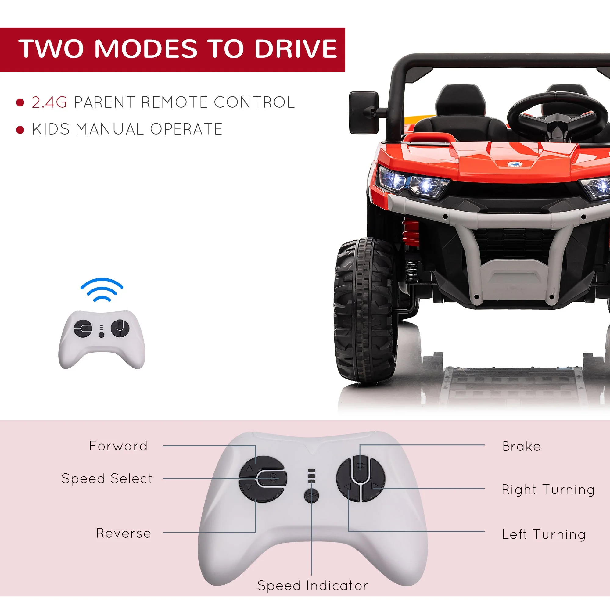 12V Two-Seater Kids Electric Ride-On Car - Image 6