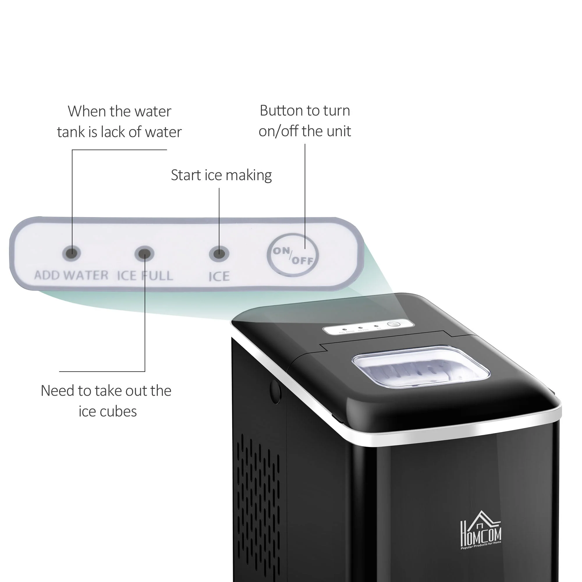 130W 2L 15 Minute Ice Machine Black - Image 6
