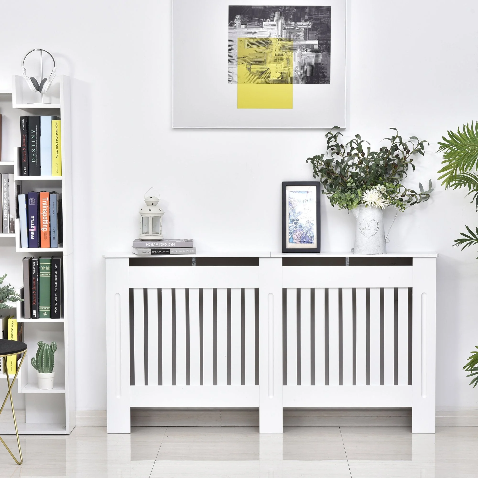 152L x 19W x 81H cm Medium-density fibreboard Radiator Cover-White - Image 2