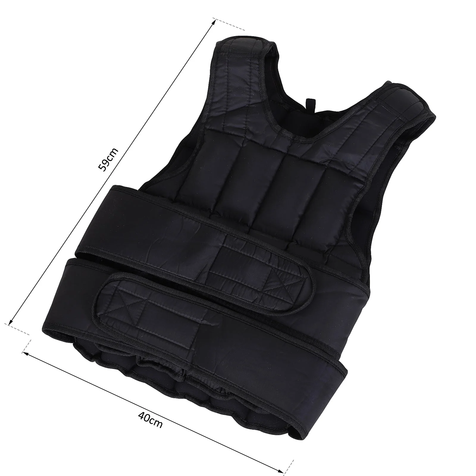 15kg Adjustable Metal Sand Weight Vest Black - Image 3