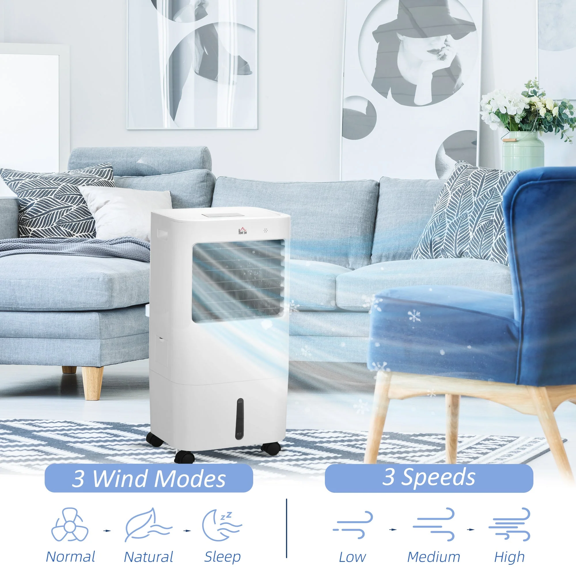 15L Multifunction Three Speed Air Cooler With Remote Control White - Image 5