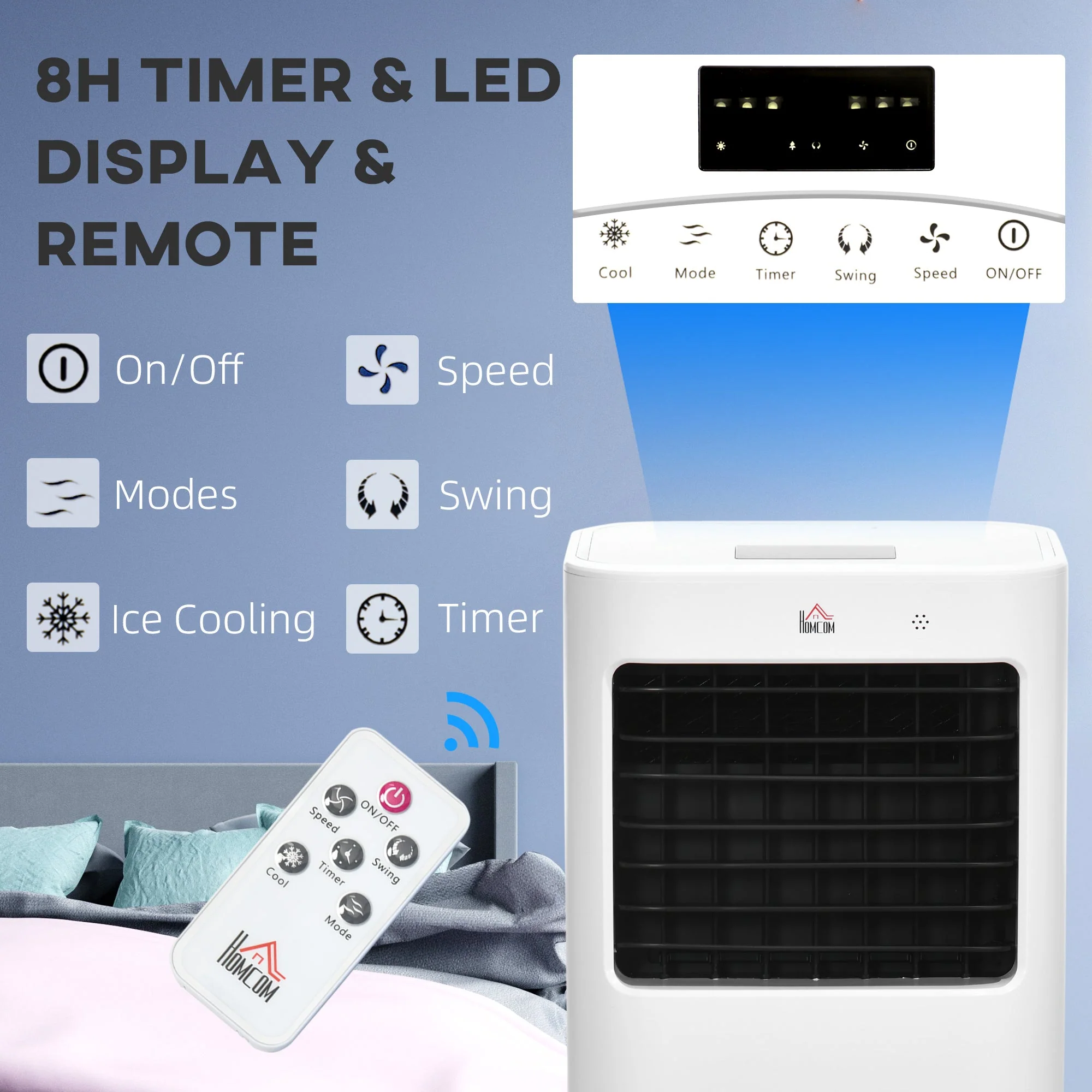 15L Multifunction Three Speed Air Cooler With Remote Control White - Image 6