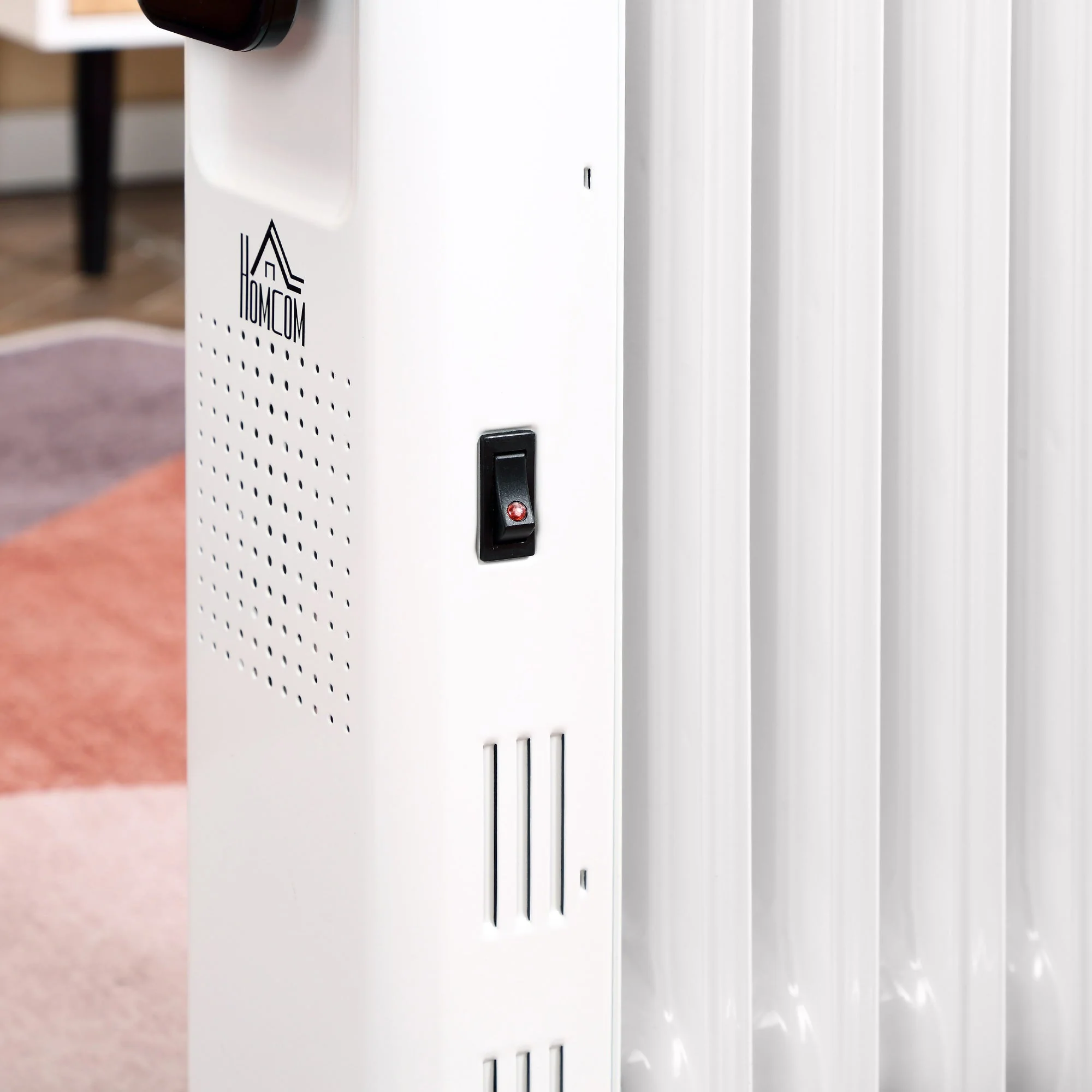 1630W 7 Fin Adjustable Oil Filled Radiator With Timer White - Image 8