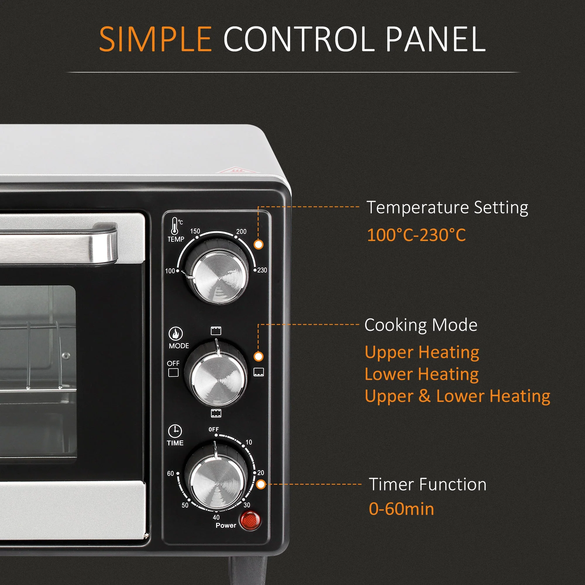 16L 230C Mini Oven With Timer Silver & Black - Image 7