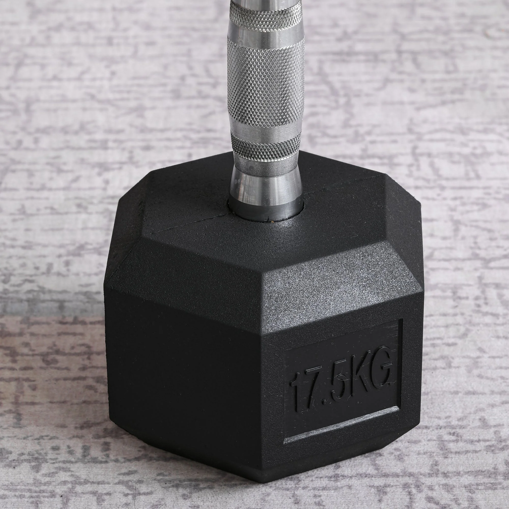 17.5KG Single Rubber Hex Dumbbell Portable Hand Weights Dumbbell Home Gym - Image 8
