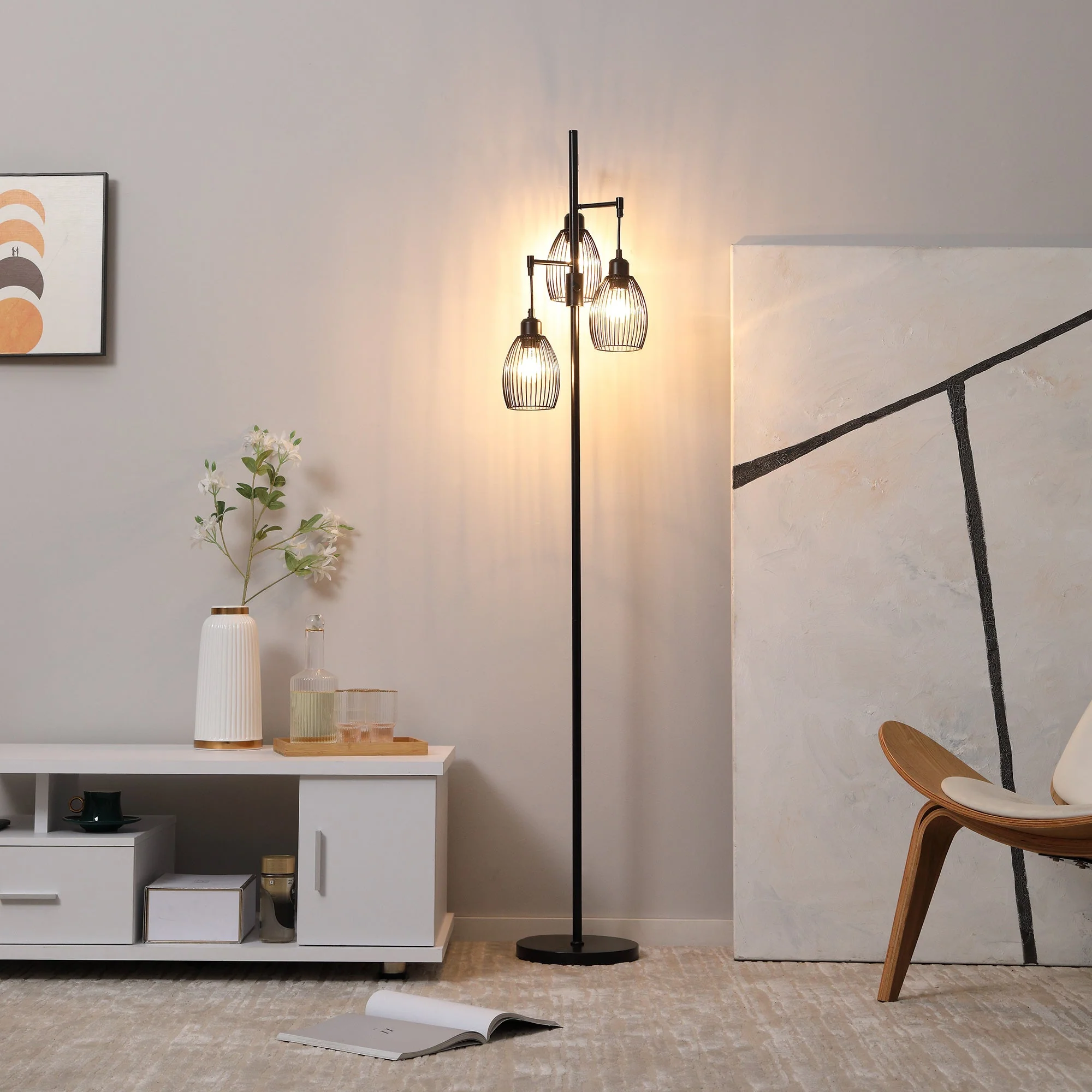 170cm Industrial 3-Light Floor Lamp - Image 2