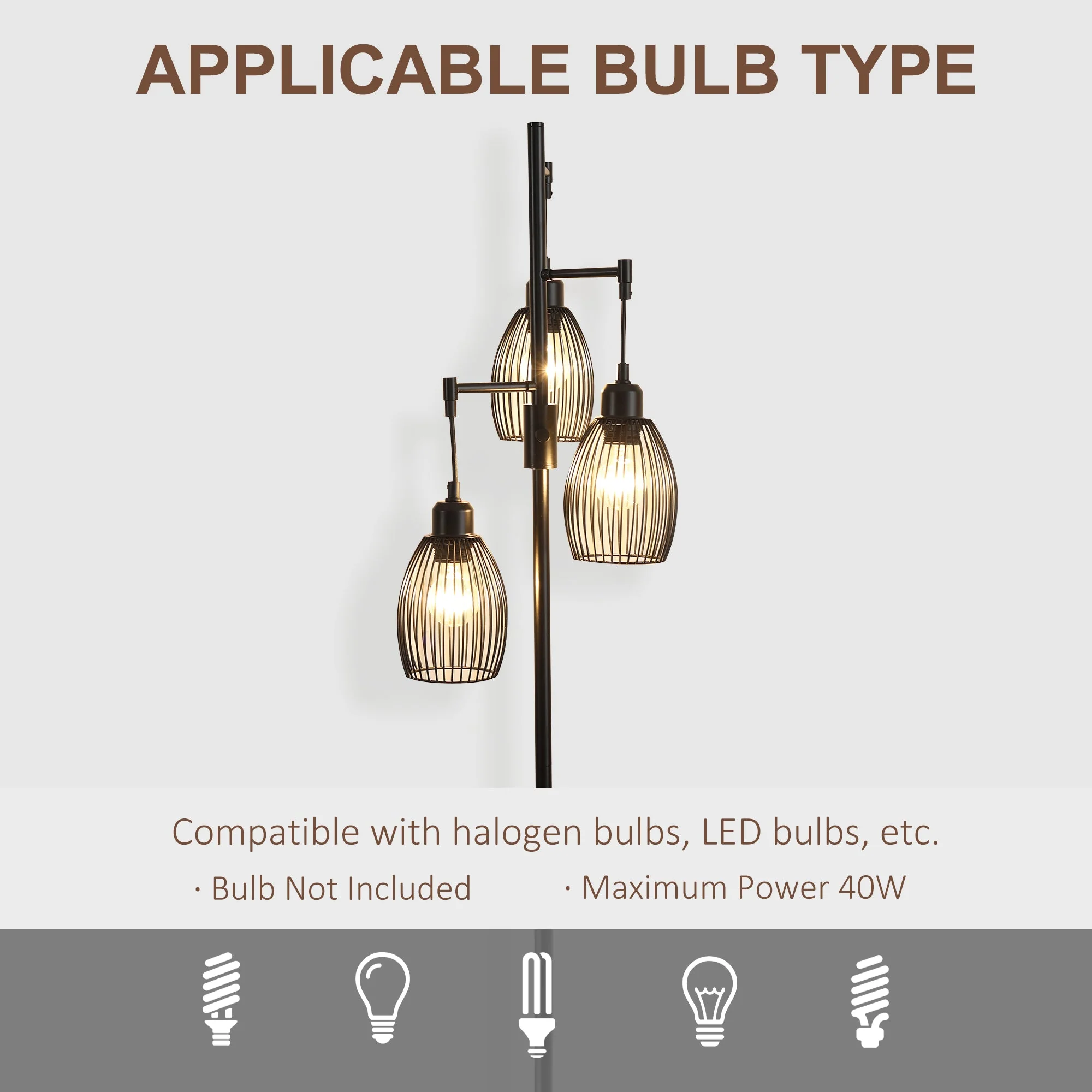 170cm Industrial 3-Light Floor Lamp - Image 7