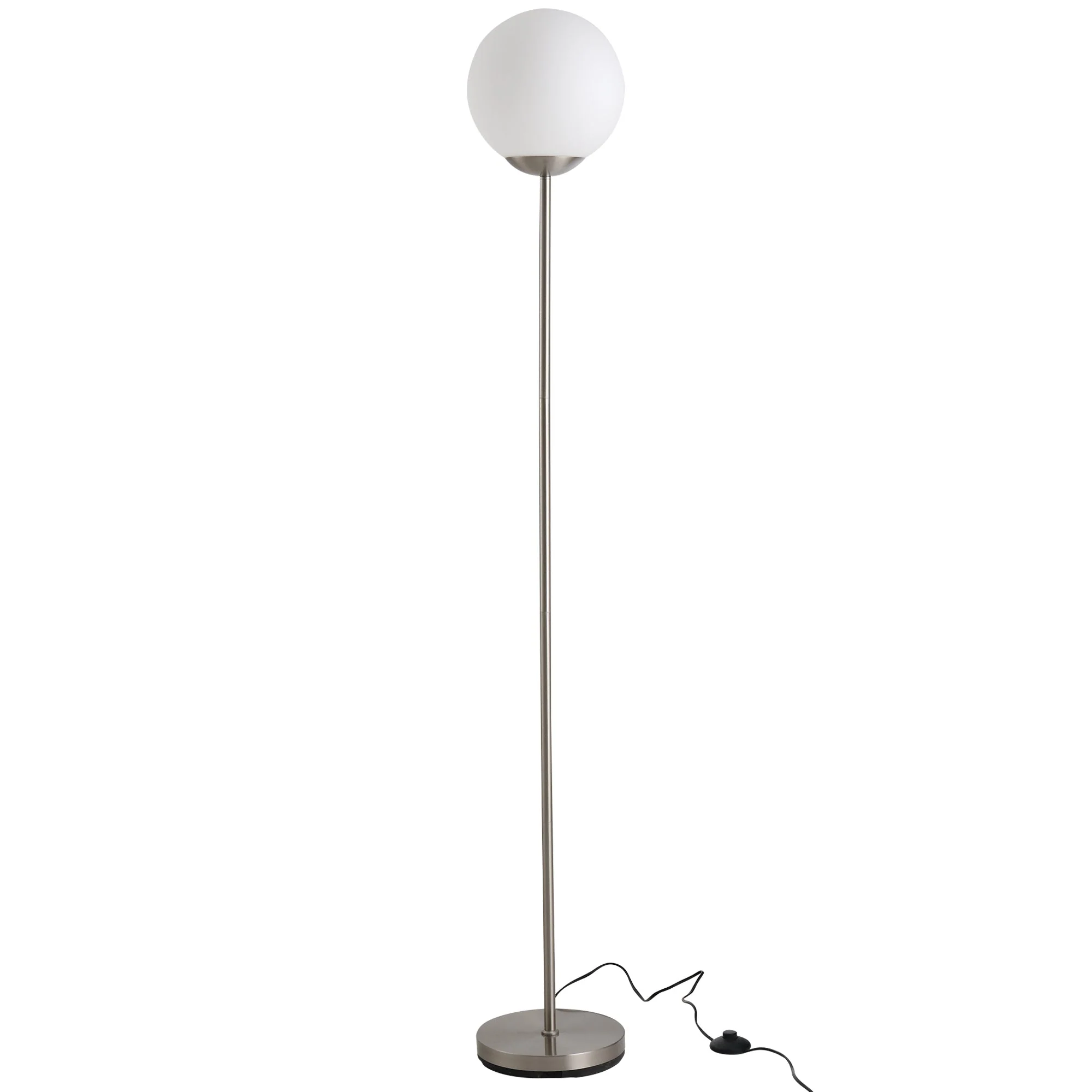 171cm Glass Globe Floor Lamp Metal Frame Sphere Light Pedal Switch Home Office Living Room Modern Unique Standing Beautiful Furnishing - Grey - Image 9