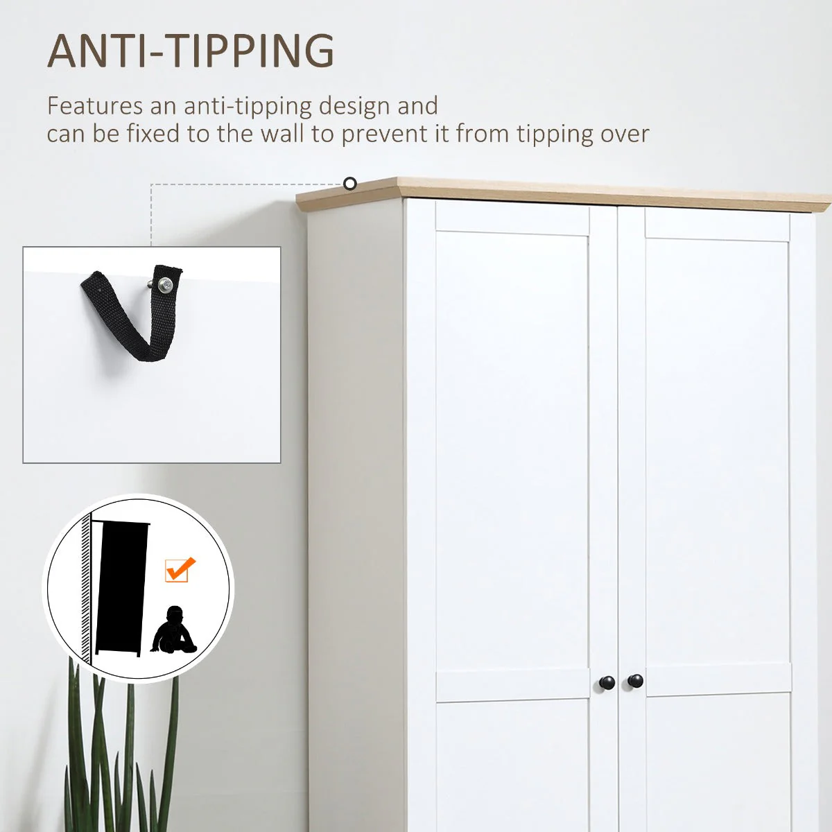 172cm Wooden Kitchen Storage Cabinet - Image 5