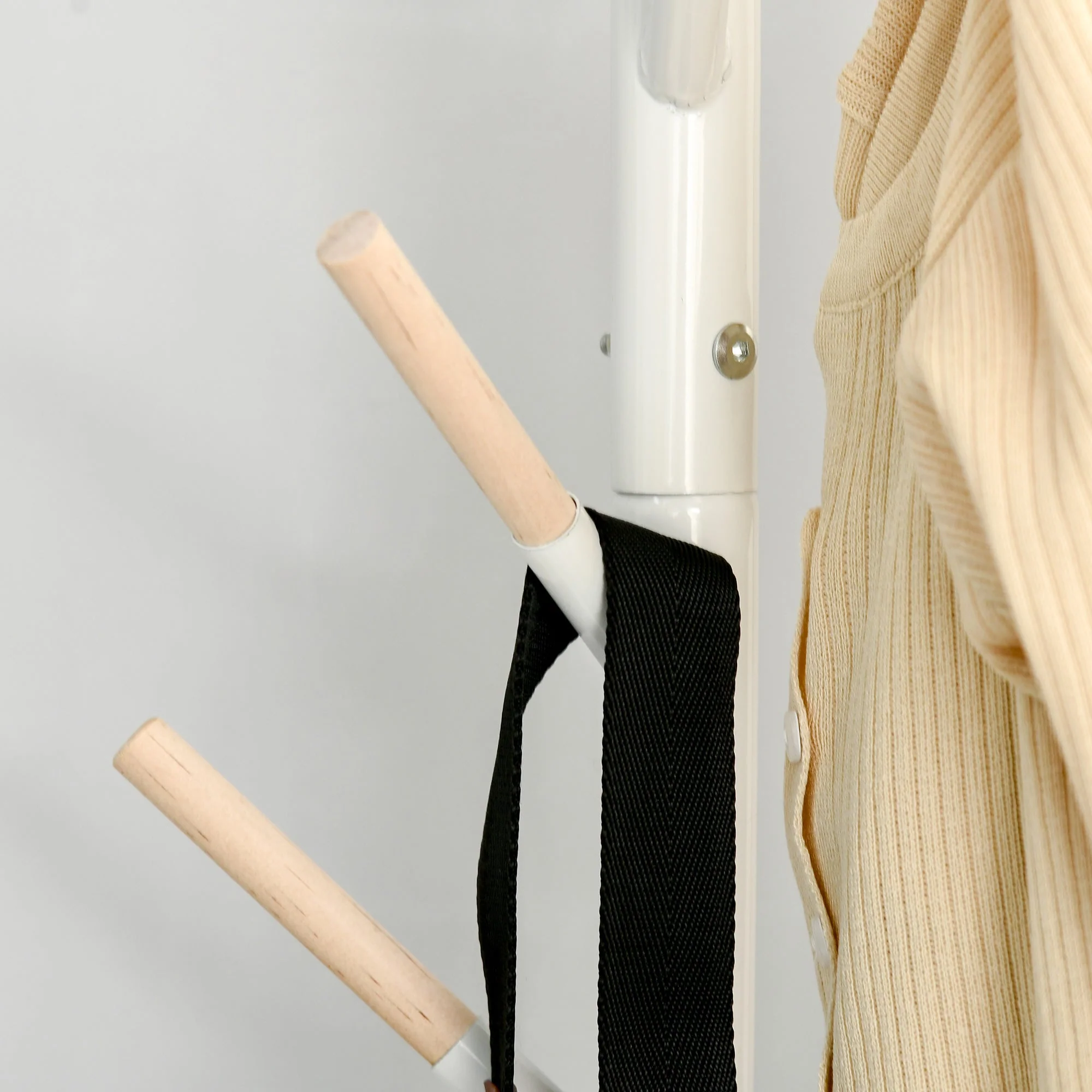 174cm Free Standing Coat Rack Stand With 6 Hooks Clothes Tree Hat Display Hall Tree Hanger Hanging Organizer For Hallway Bedroom Living Room White - Image 8